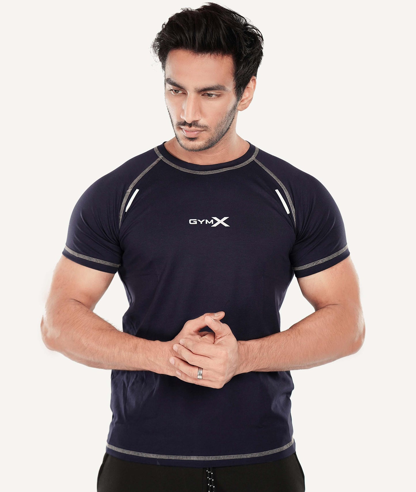 Flex Cotton GymX Tee: Navy blue - Sale - GymX