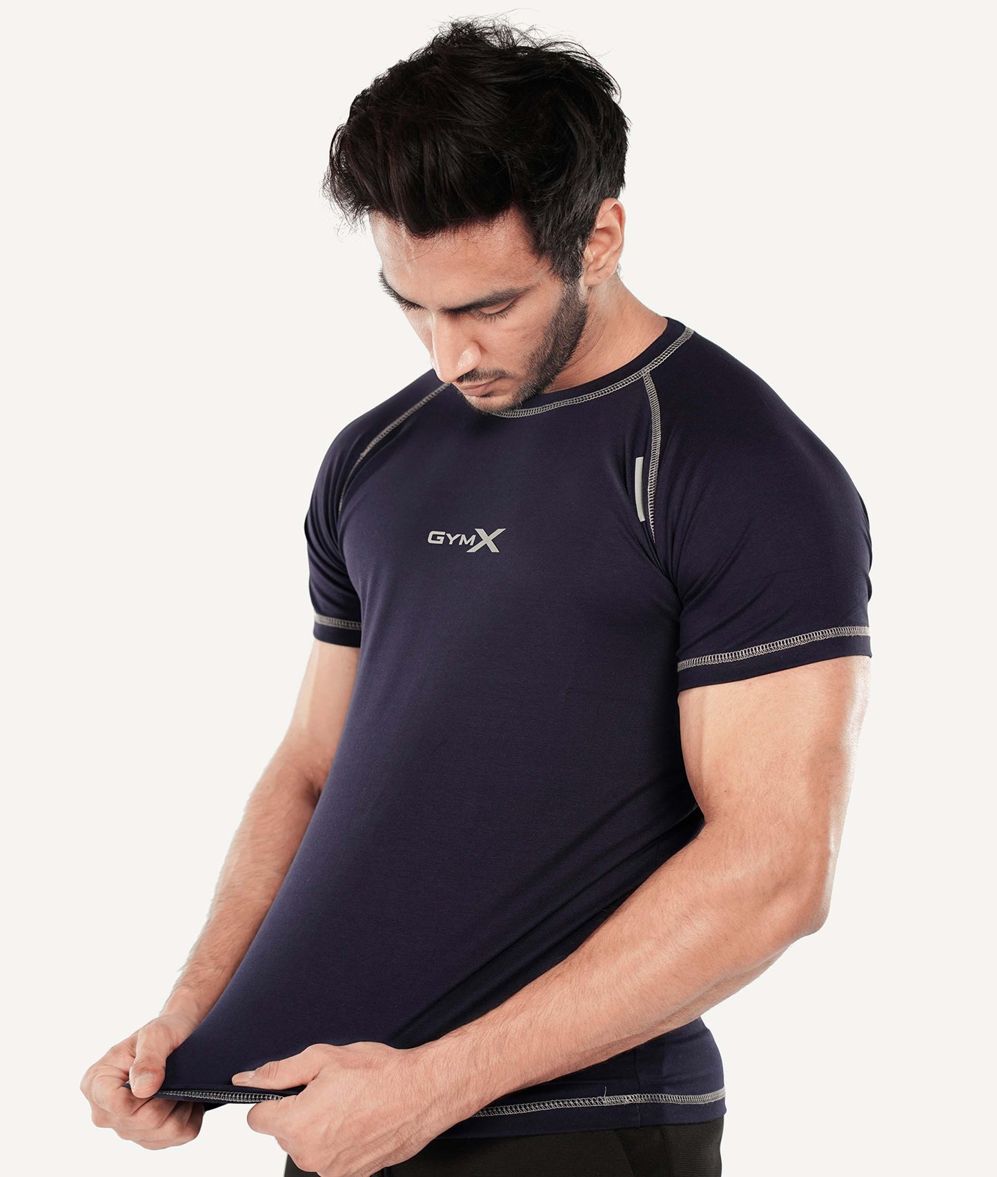 Flex Cotton GymX Tee: Navy blue - Sale - GymX