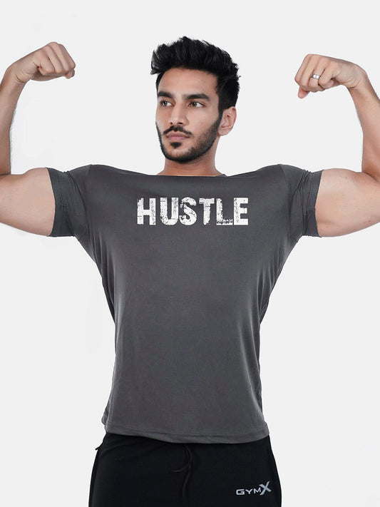 GymX Ultra Lite Tee grey: Hustle - Sale