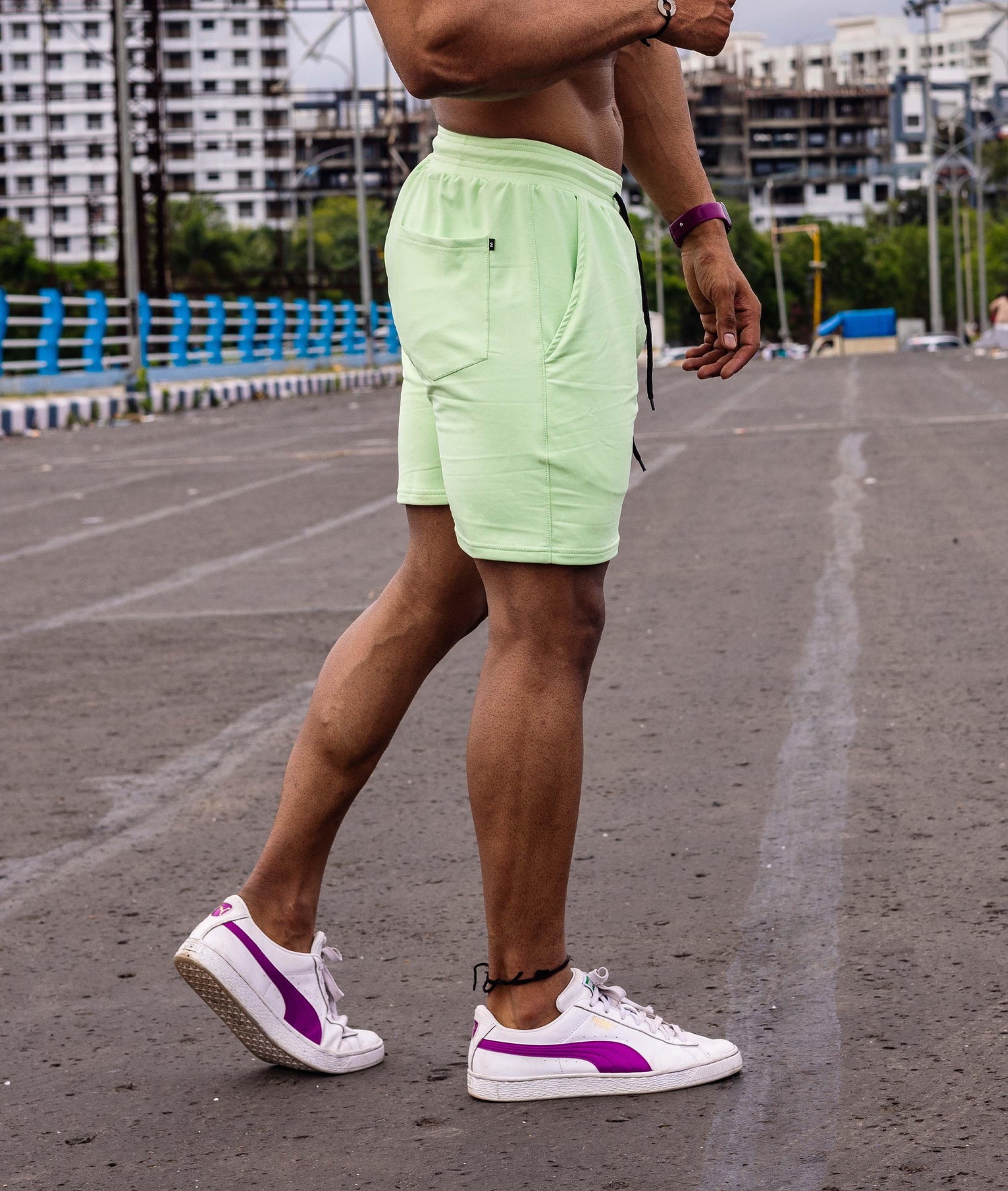 Neon green outlet shorts mens