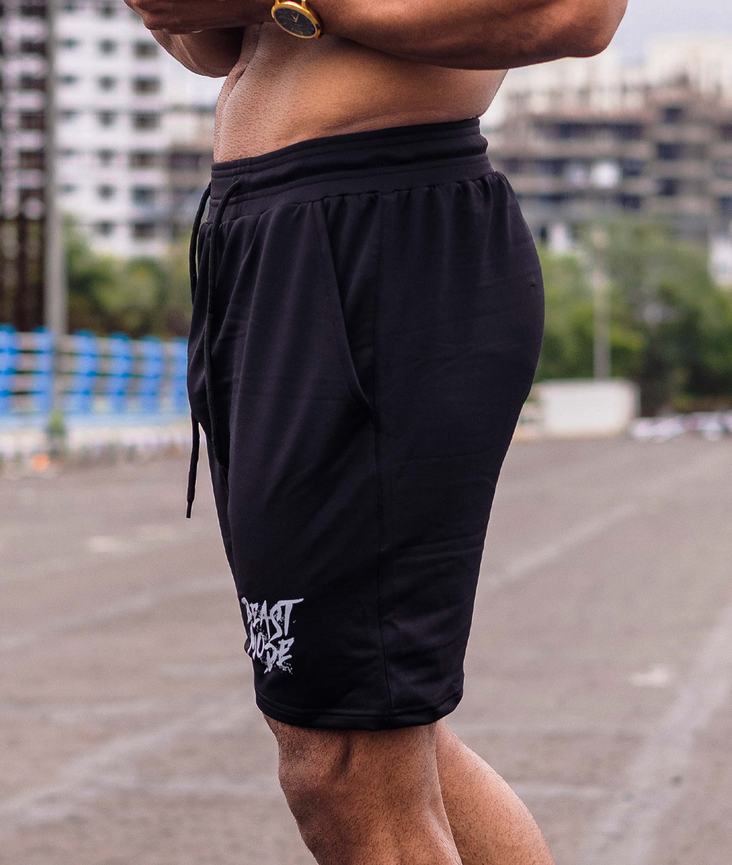 Oversized GymX Black Shorts: Beast Mode - Sale