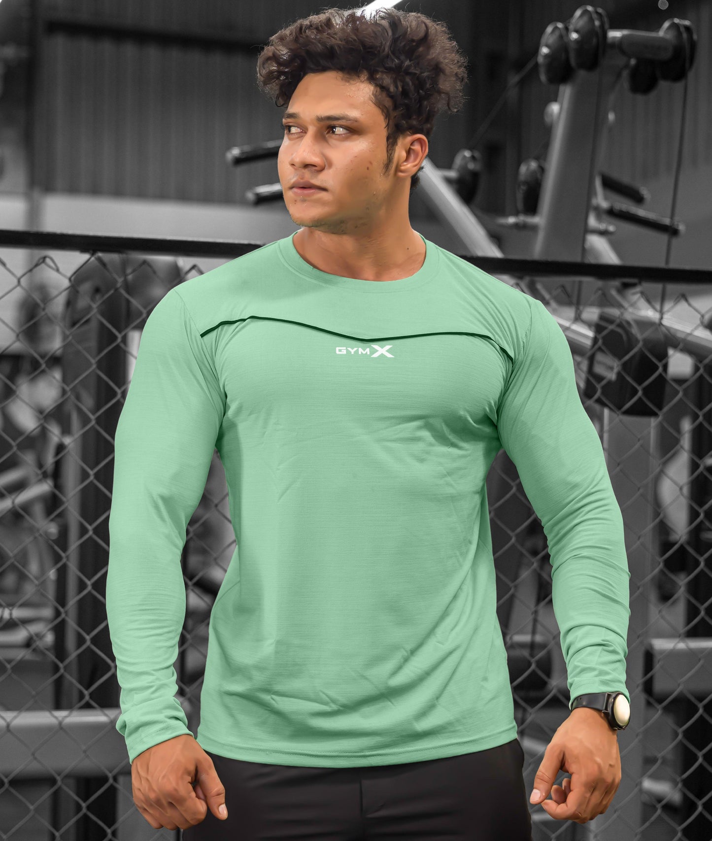 Blade Full Sleeve GymX Tee: Aqua Green