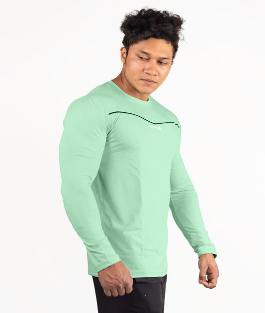 Blade Full Sleeve GymX Tee: Aqua Green