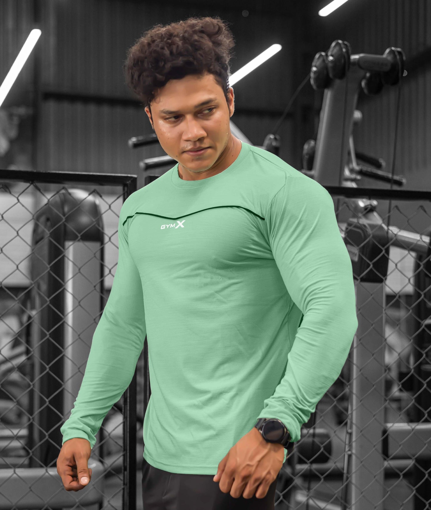 Blade Full Sleeve GymX Tee: Aqua Green