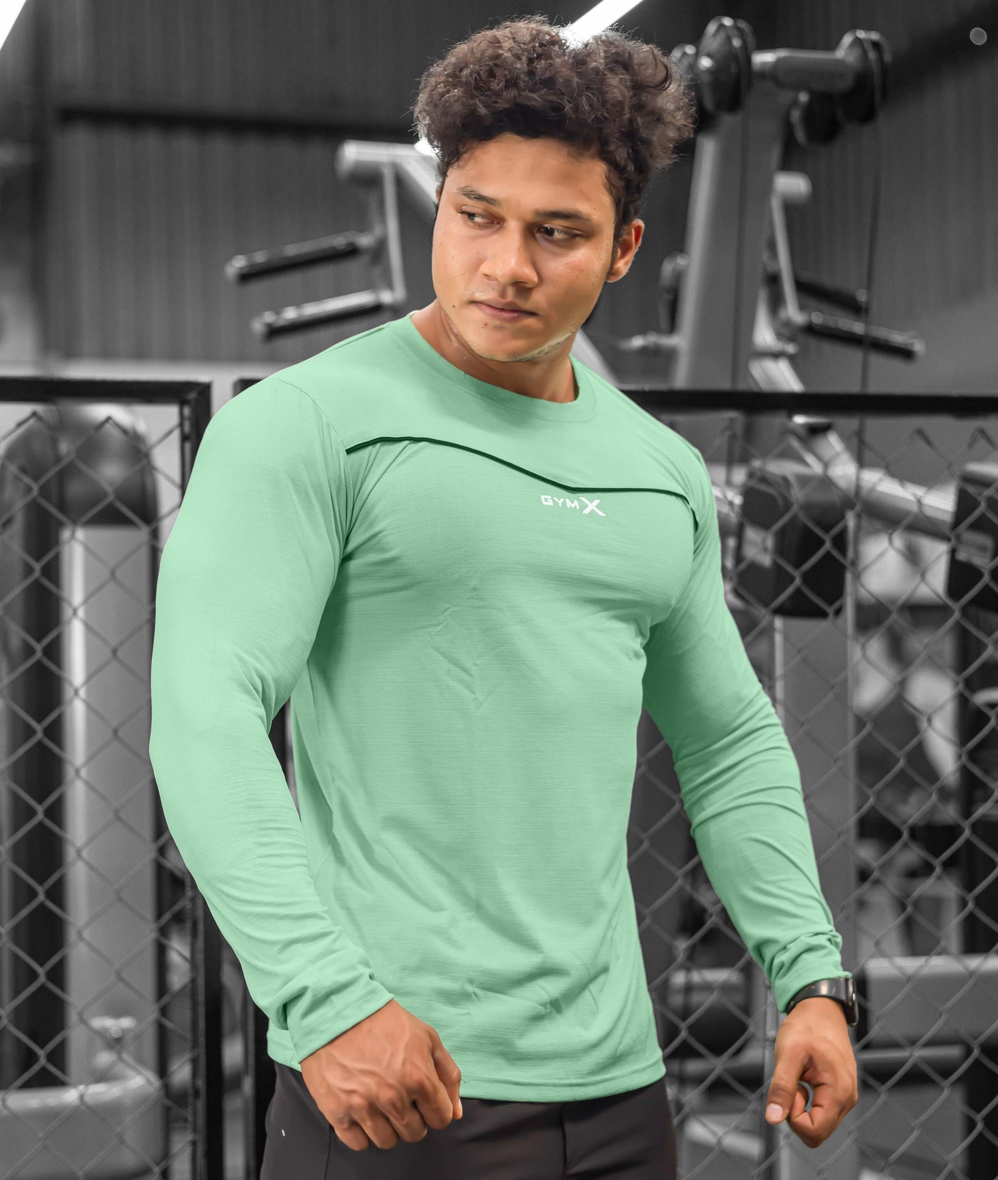 Blade Full Sleeve GymX Tee: Aqua Green