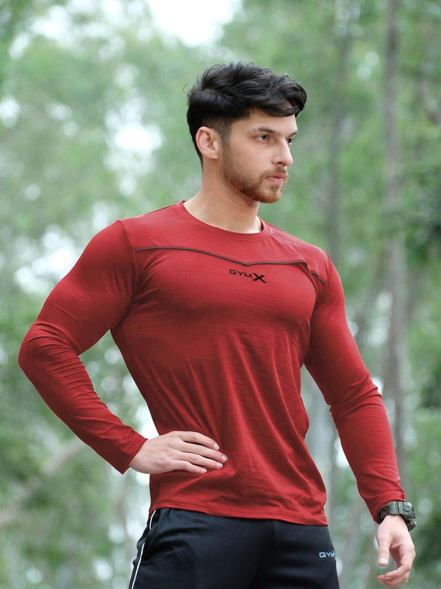 Blade Full Sleeve Tee: Blood Red - GymX