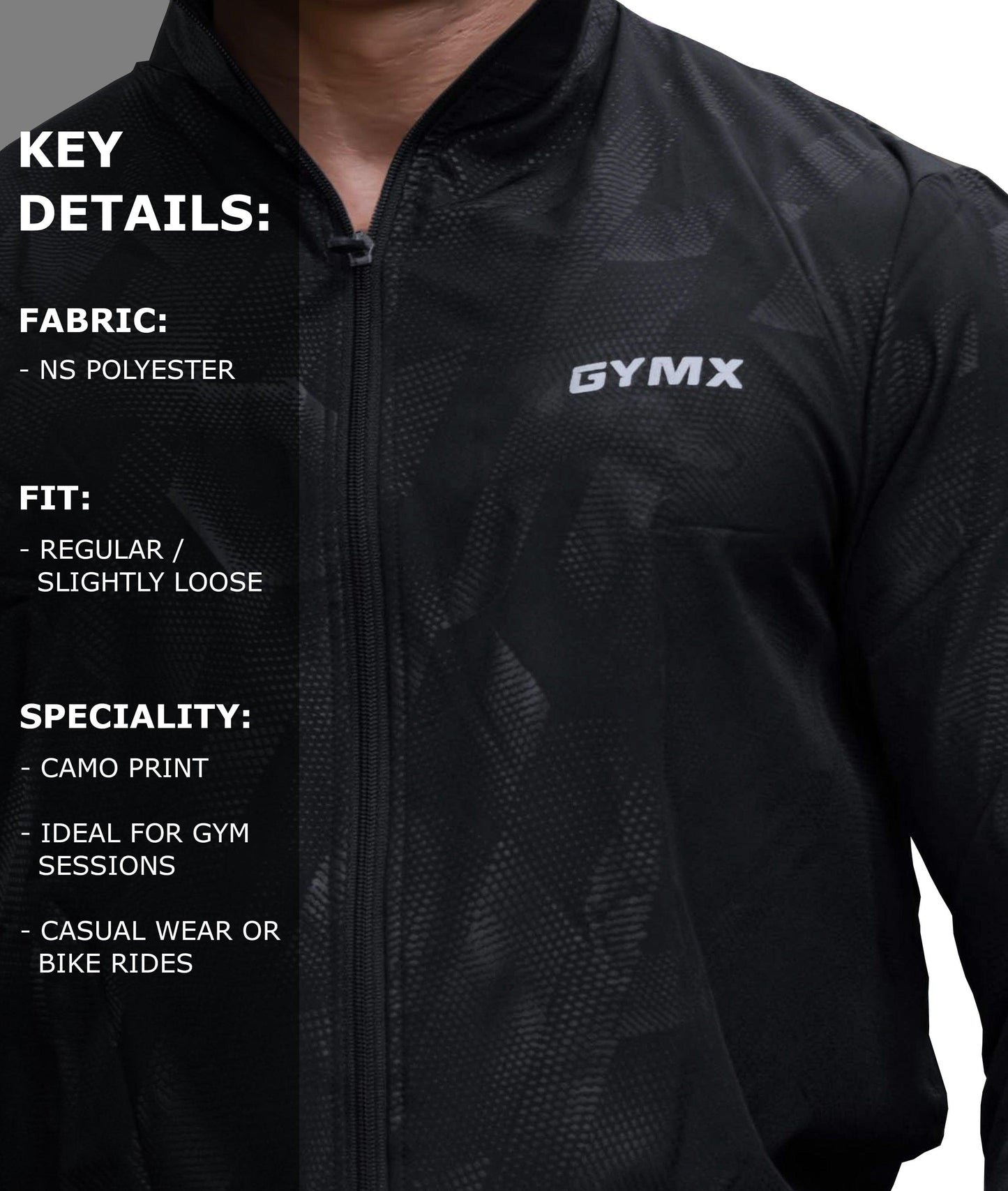 Berlin Camo Windcheater: Black - GymX