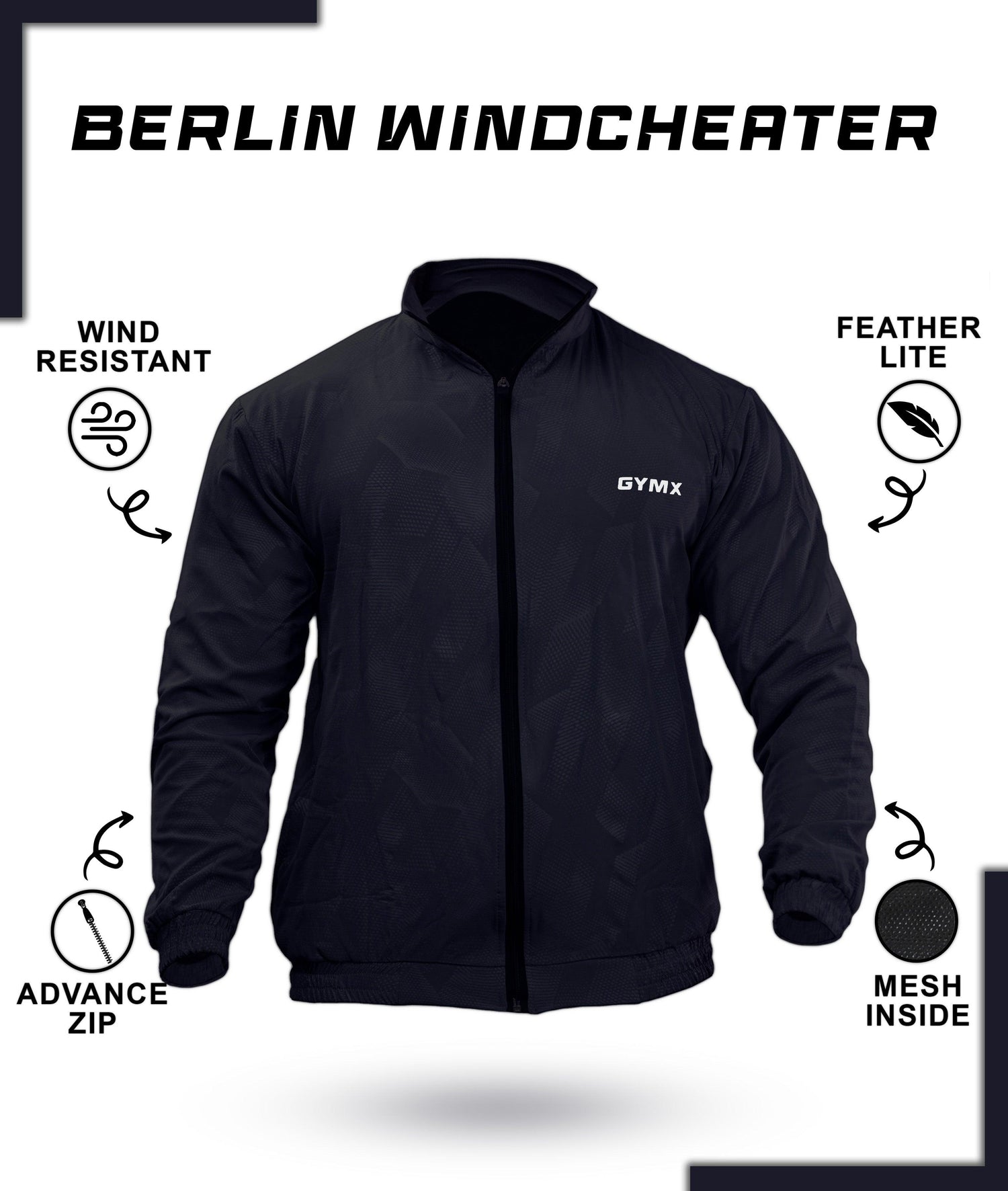 Berlin Camo Windcheater: Blue - GymX