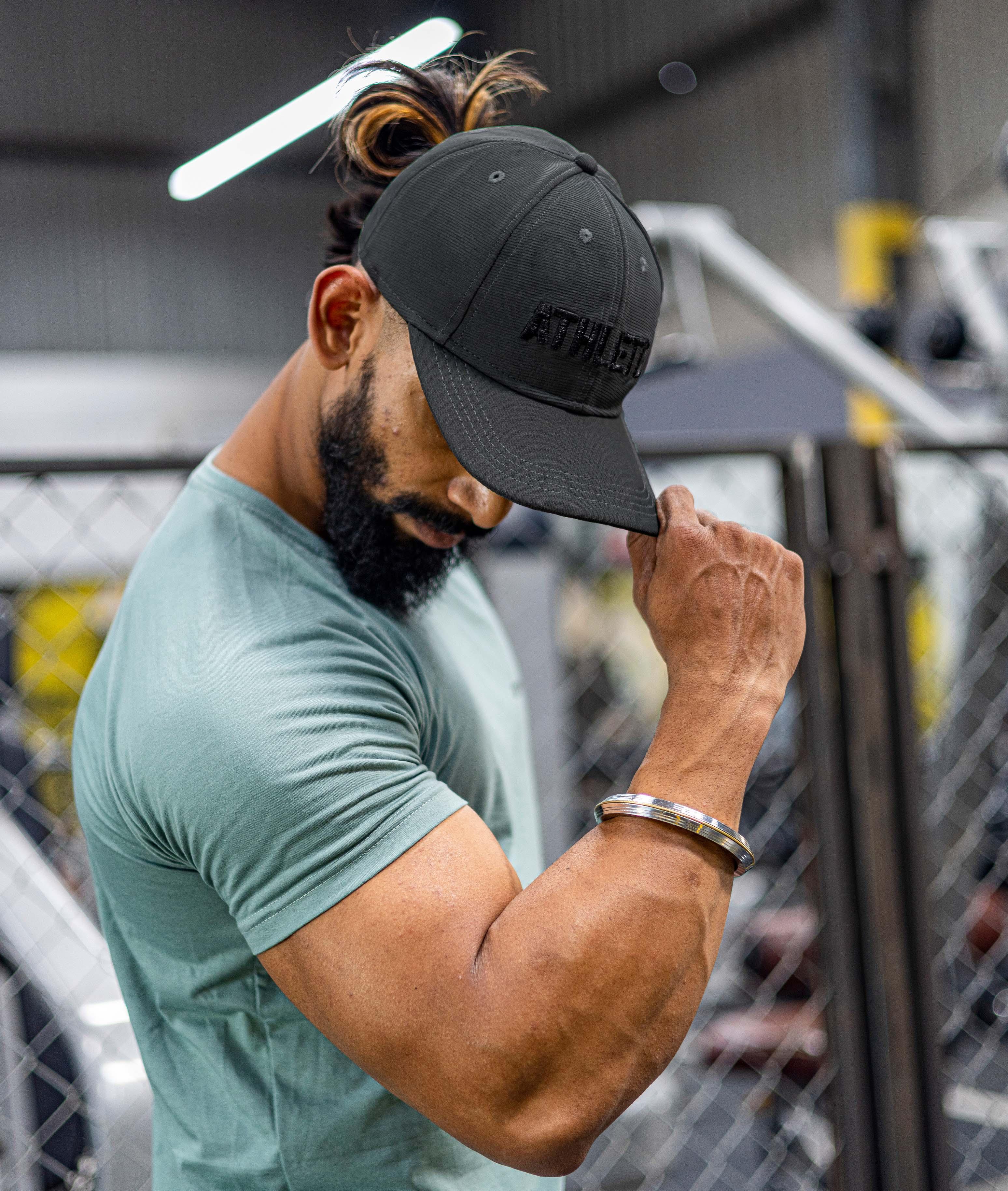 Shop Athlete GymX Cotton Sports Head Caps: Carbon Grey (Adjustable