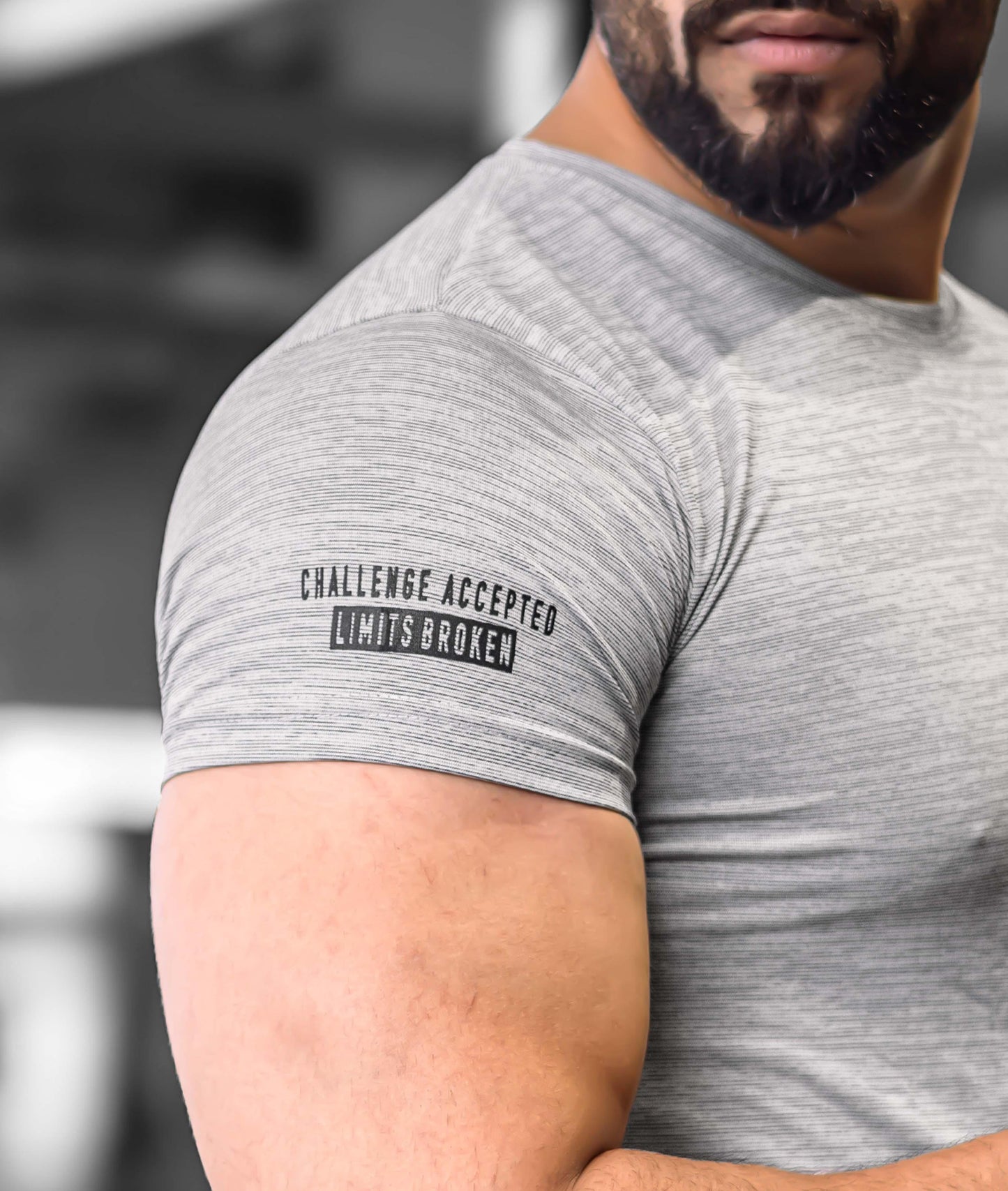 Strike GymX Tee: Ash Grey- Challenge Accepted