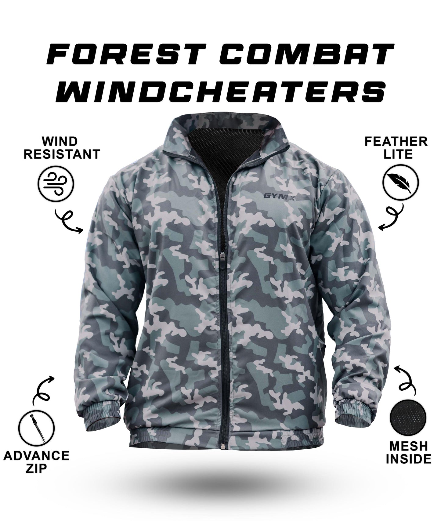 Combat Camo GymX Windcheaters: Forest Camo