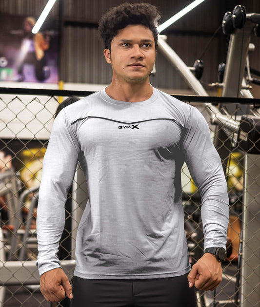 Blade Full Sleeve GymX Tee: Steel Grey