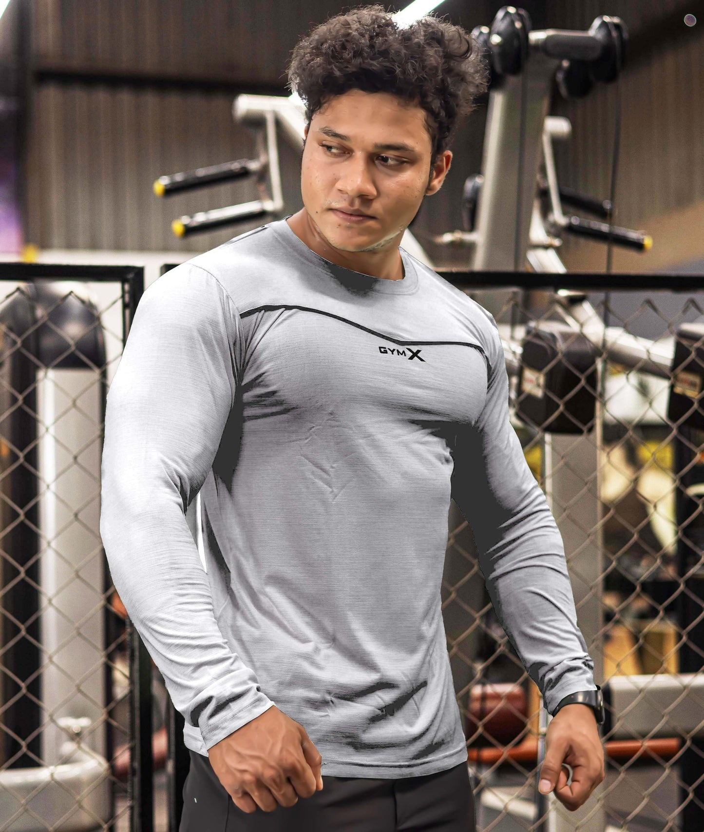 Blade Full Sleeve GymX Tee: Steel Grey