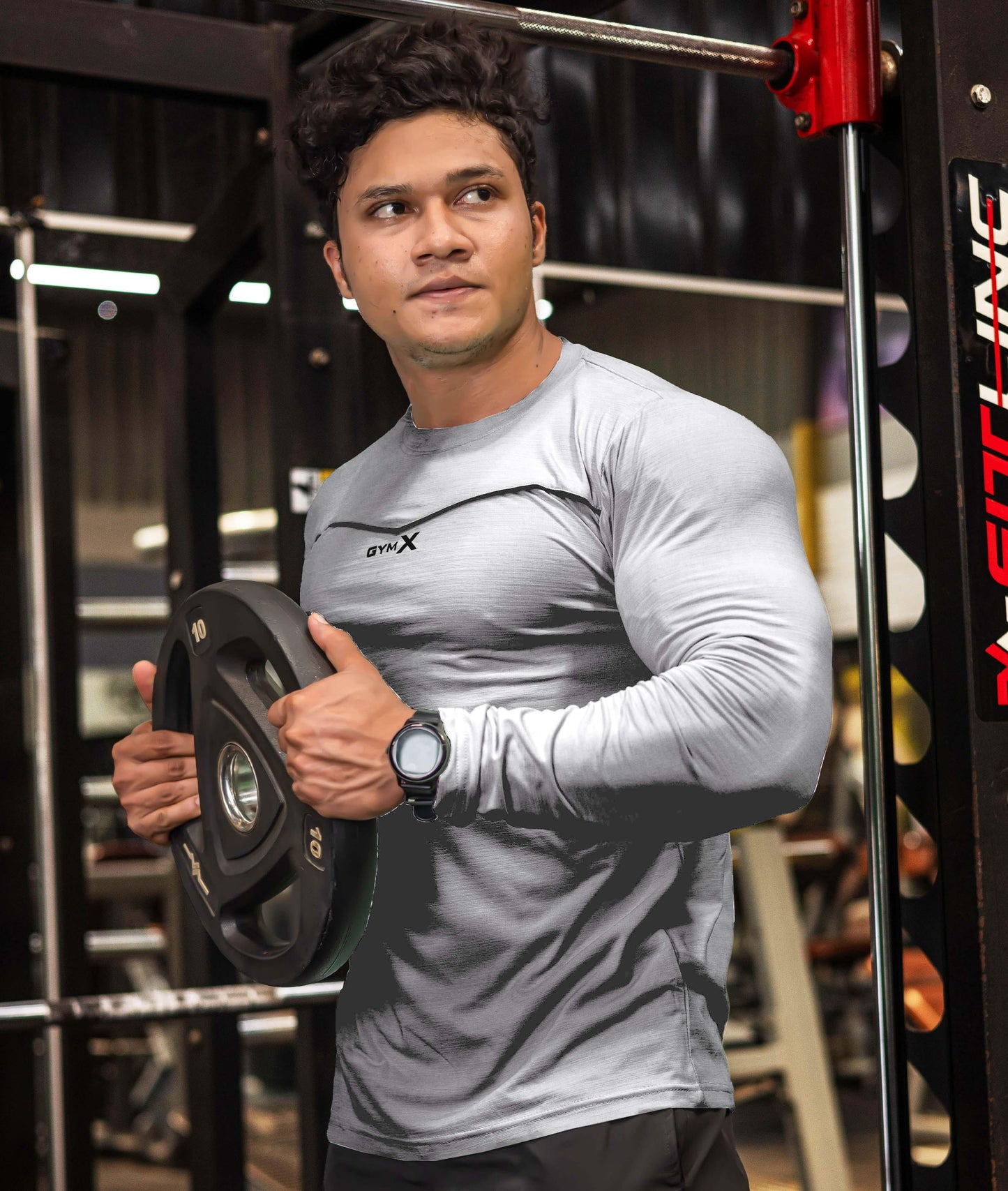 Blade Full Sleeve GymX Tee: Steel Grey