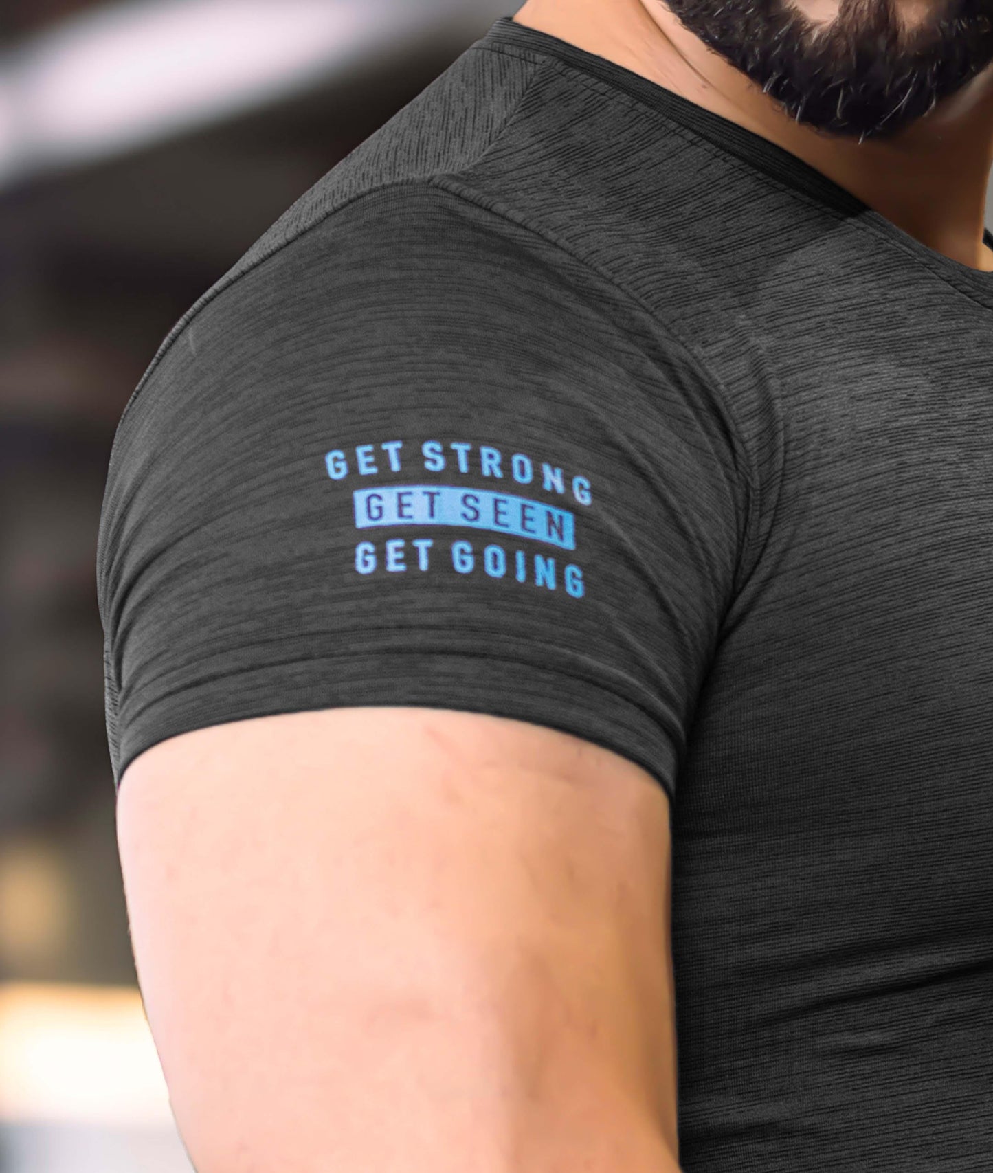 Strike GymX Tee: Dark Grey- Get Strong