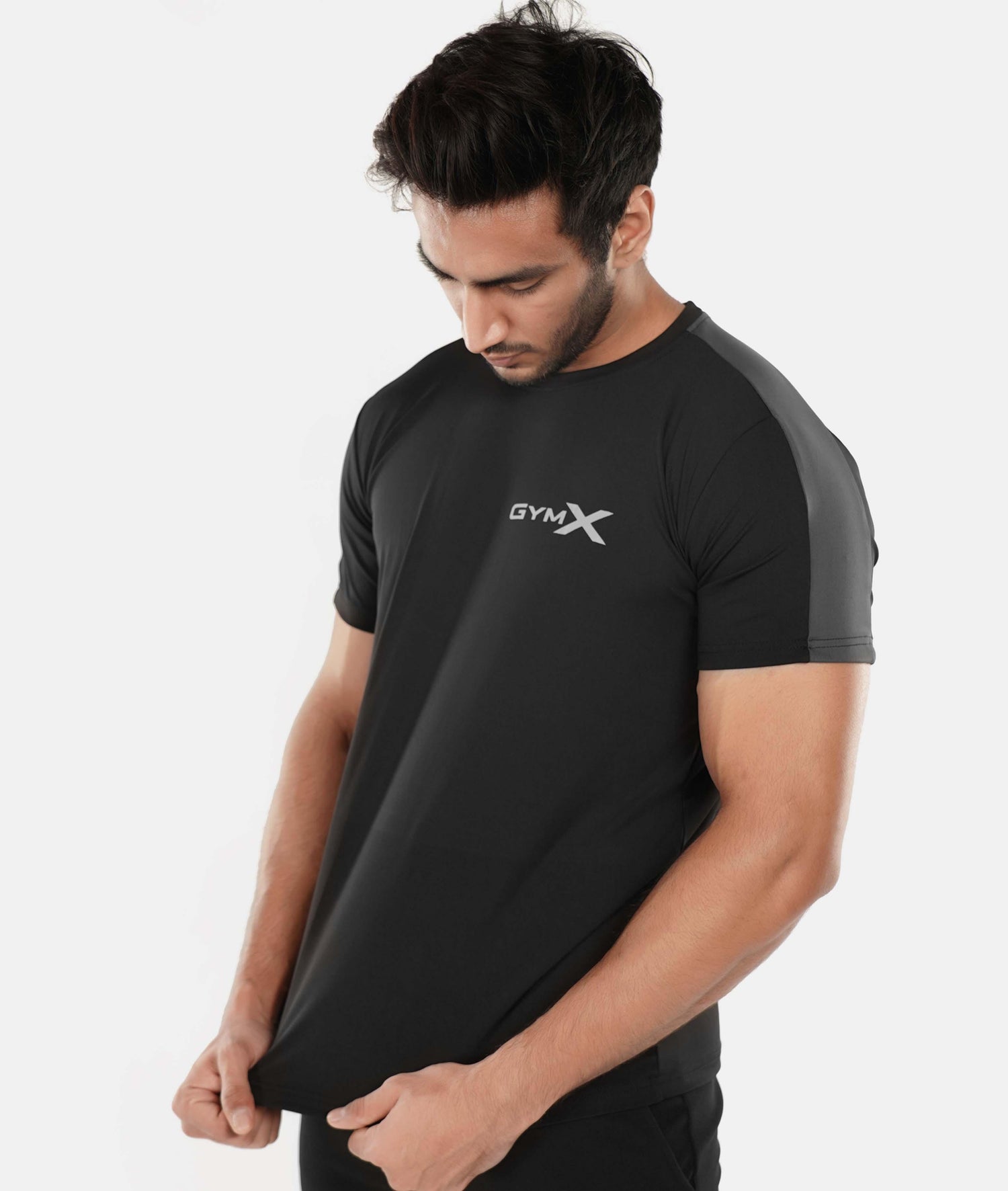 Black Grey GymX Panel Tee - Sale - GymX