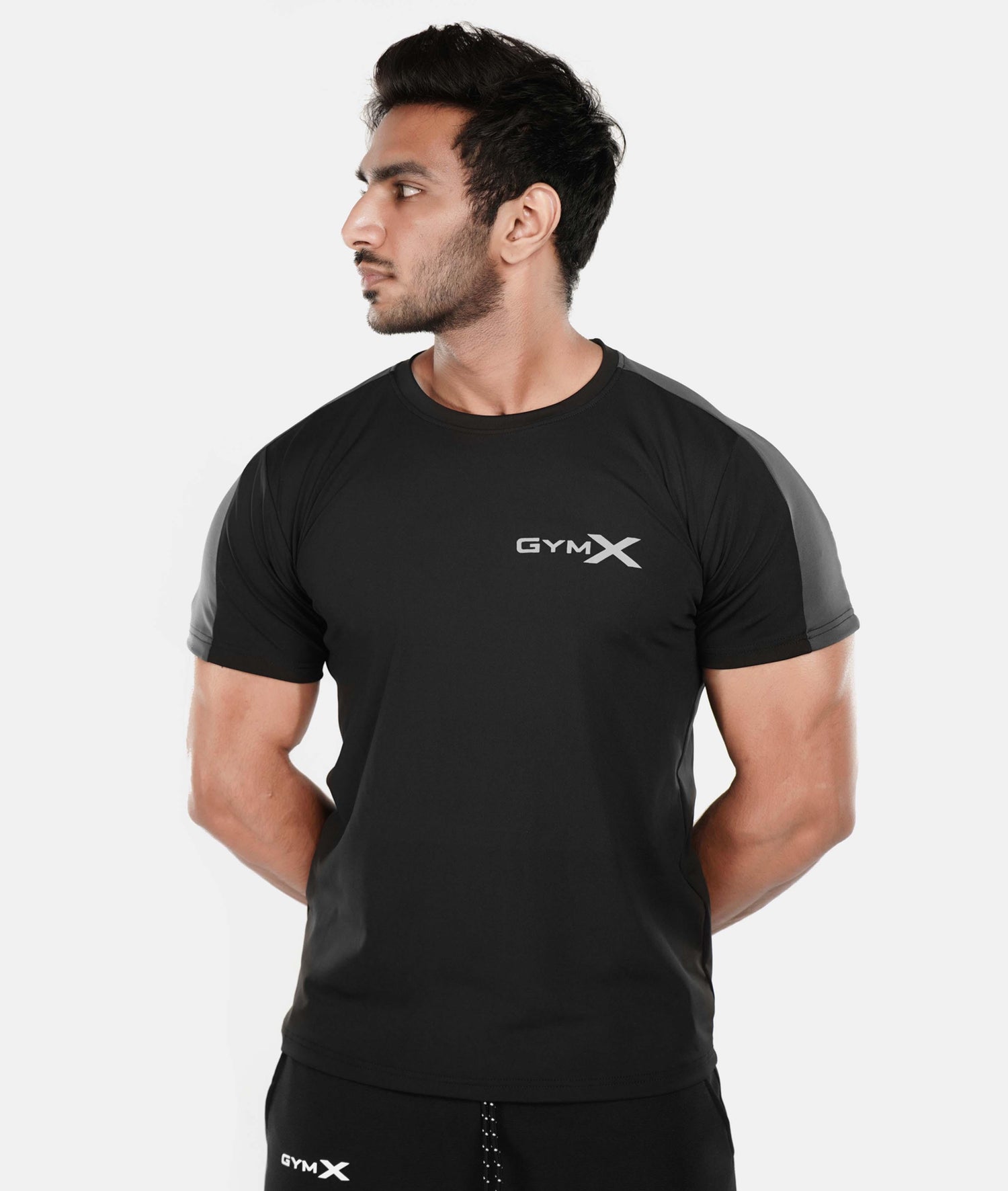 Black Grey GymX Panel Tee - Sale - GymX