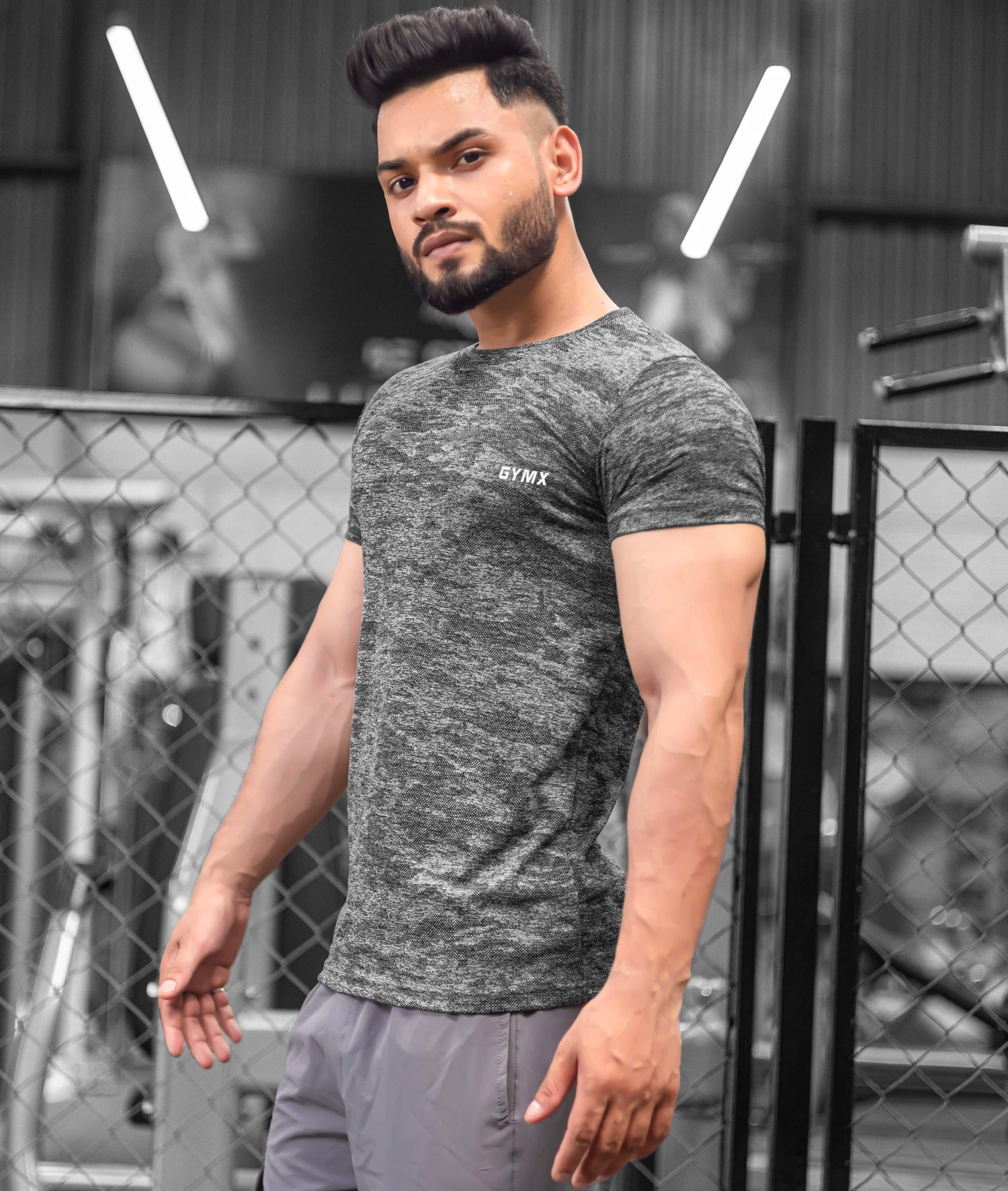 Ace GymX Tees: Camo Grey - GymX