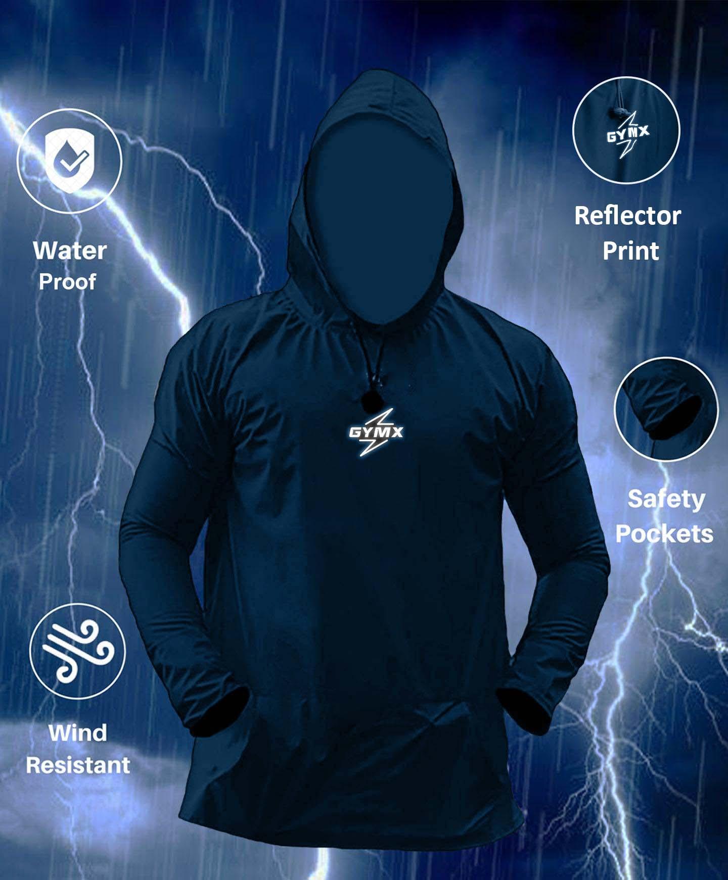 Storm Waterproof Jacket 2.0- Krypto Blue (with rainproof phone pockets) - GymX