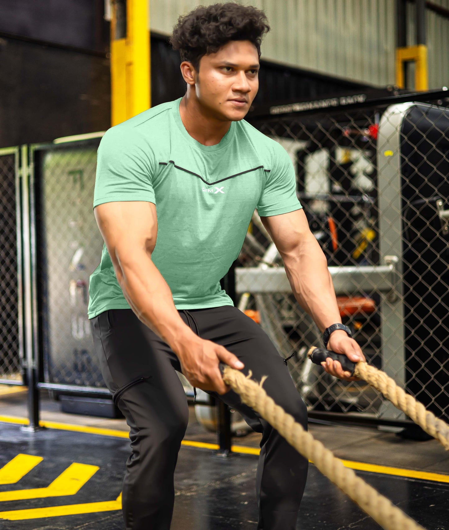 Blade Half Sleeve GymX Tee: Aqua Green