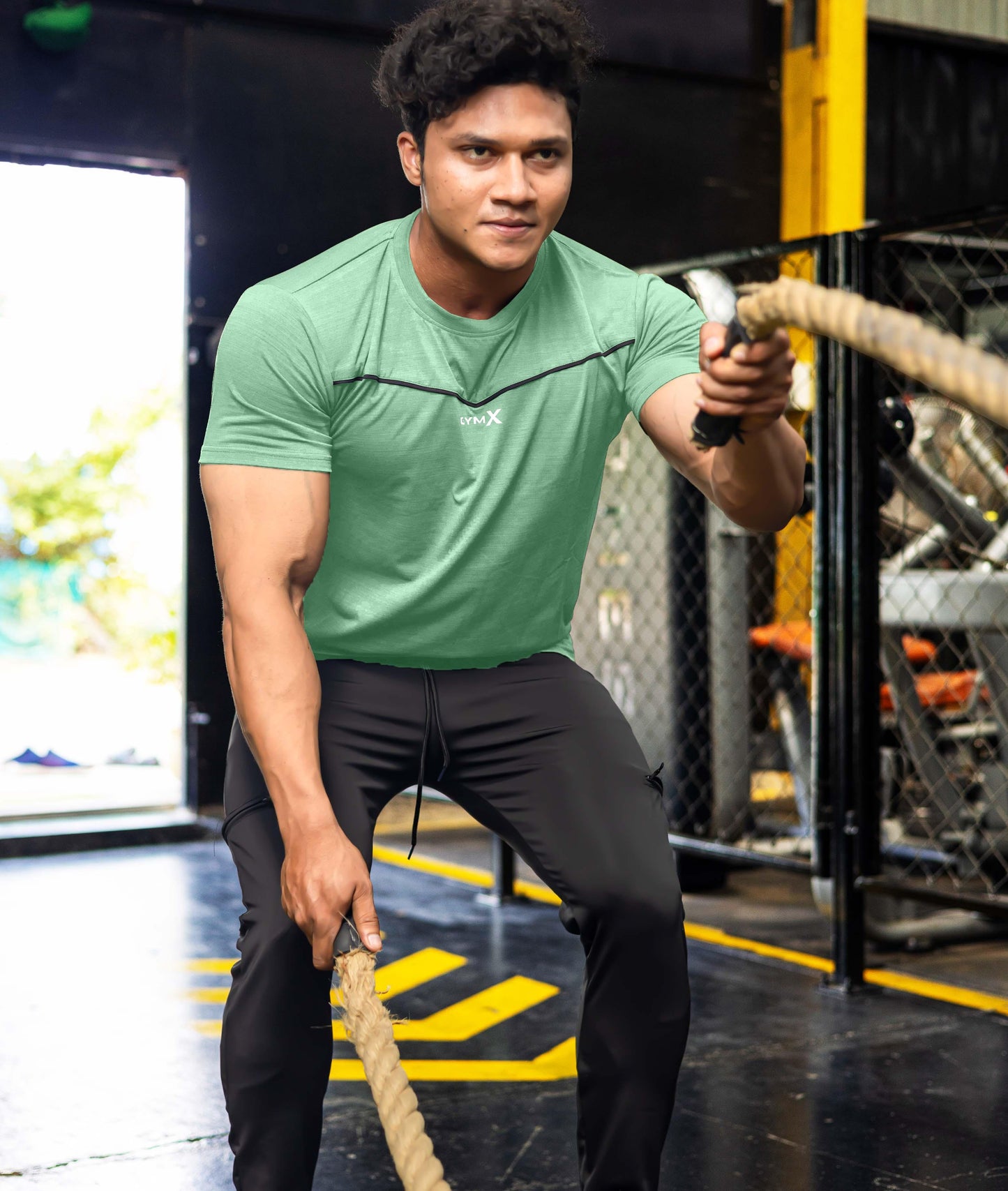 Blade Half Sleeve GymX Tee: Aqua Green