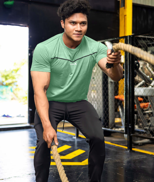 Blade Half Sleeve GymX Tee: Aqua Green