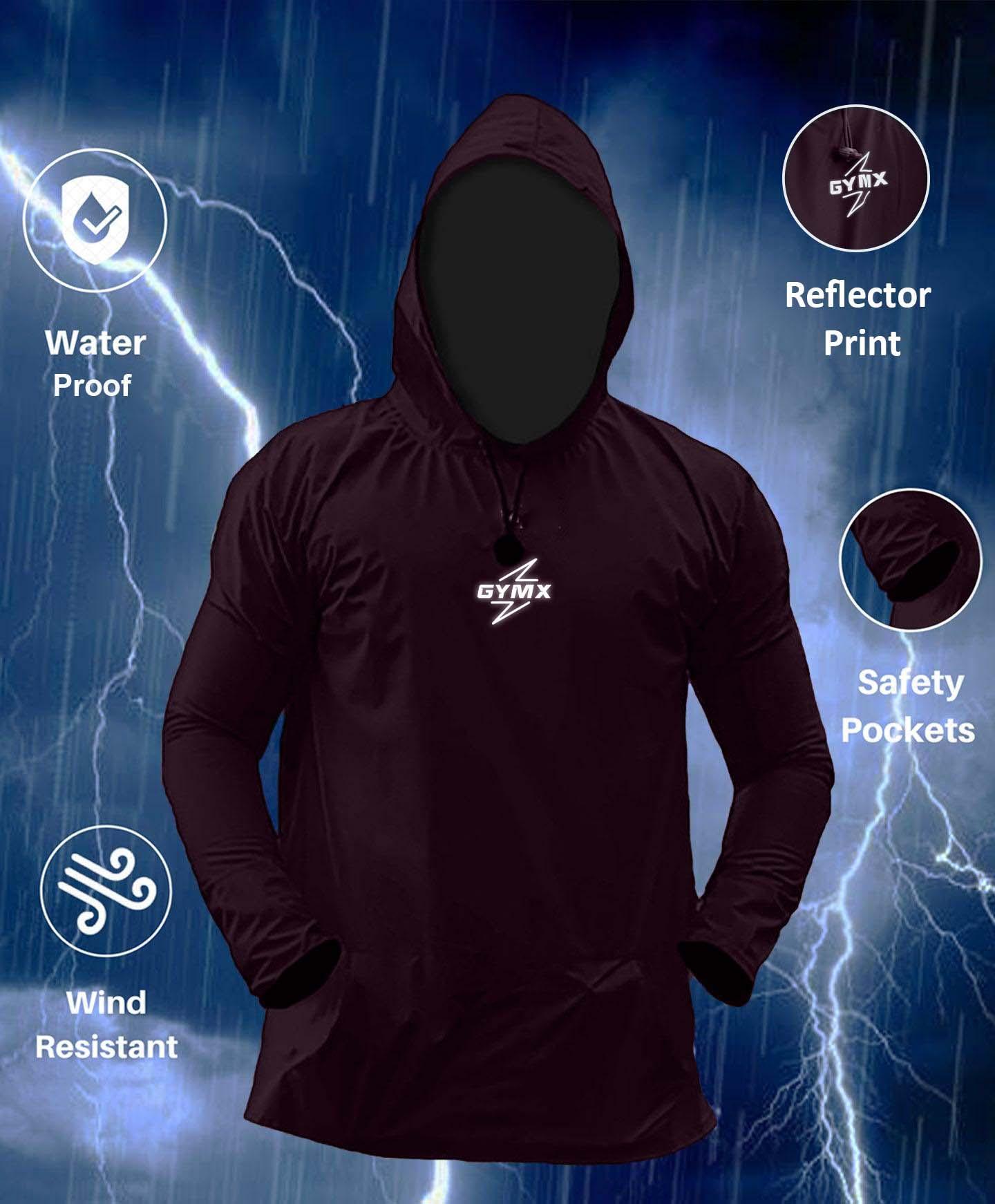 Storm Waterproof Jacket 2.0- Epic Maroon (with rainproof phone pockets) - GymX