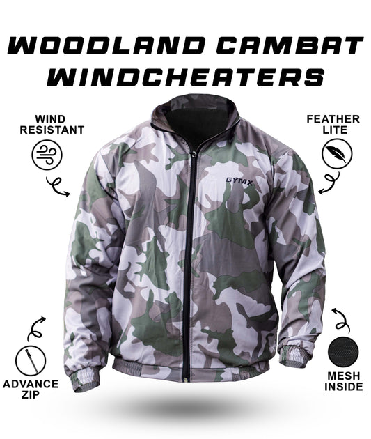 Combat Camo GymX Windcheaters: Woodland Camo