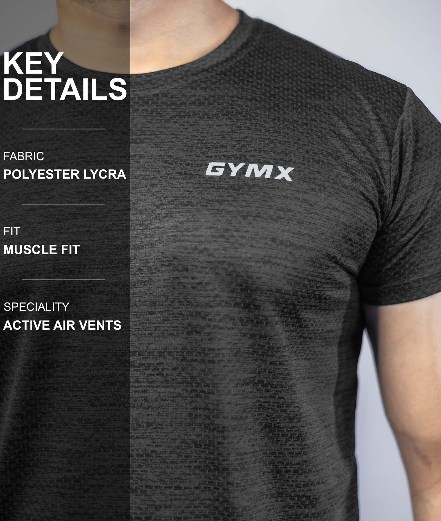 Nimbus GymX Tee: Carbon Grey