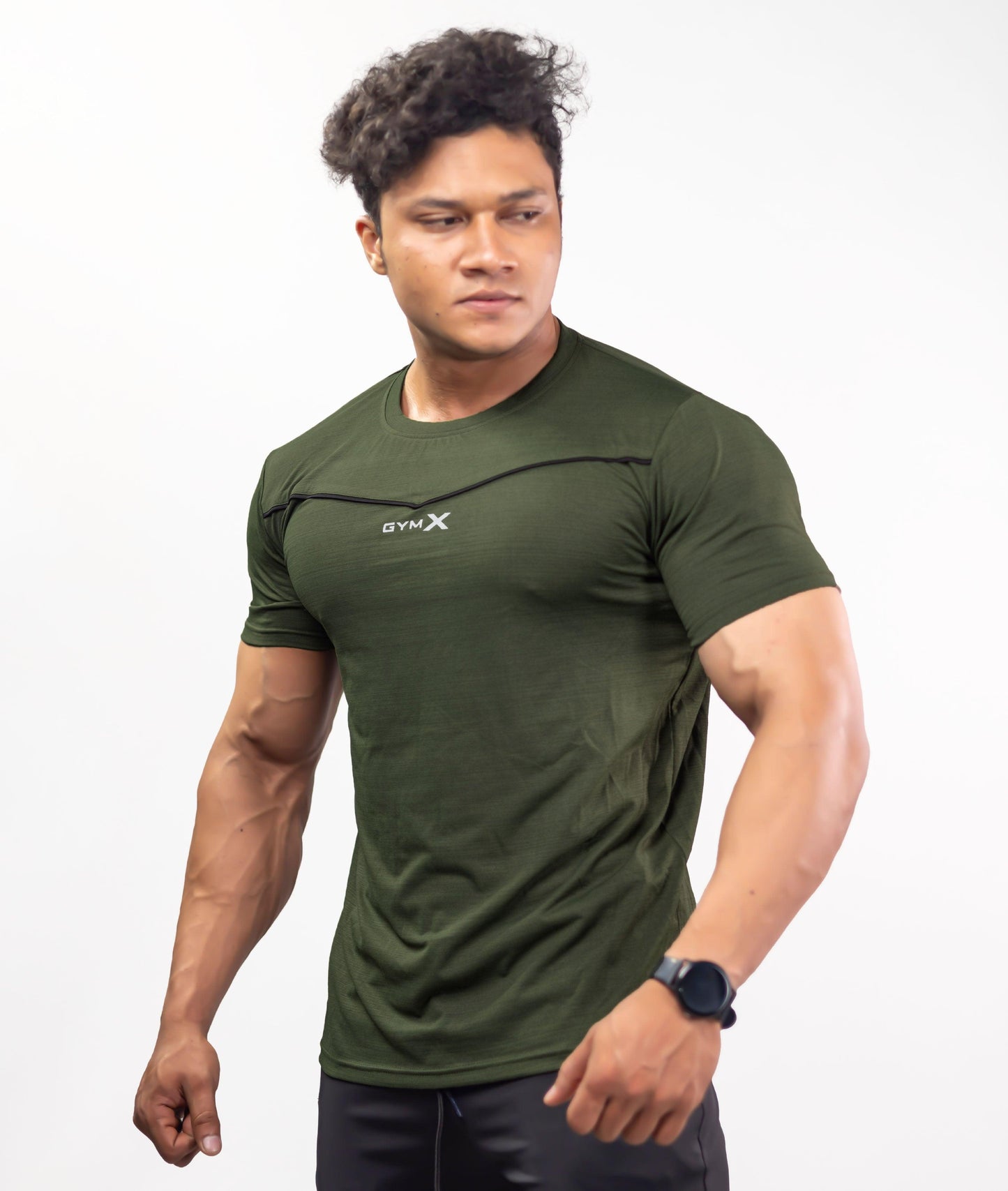 Blade Half Sleeve GymX Tee: Army Green