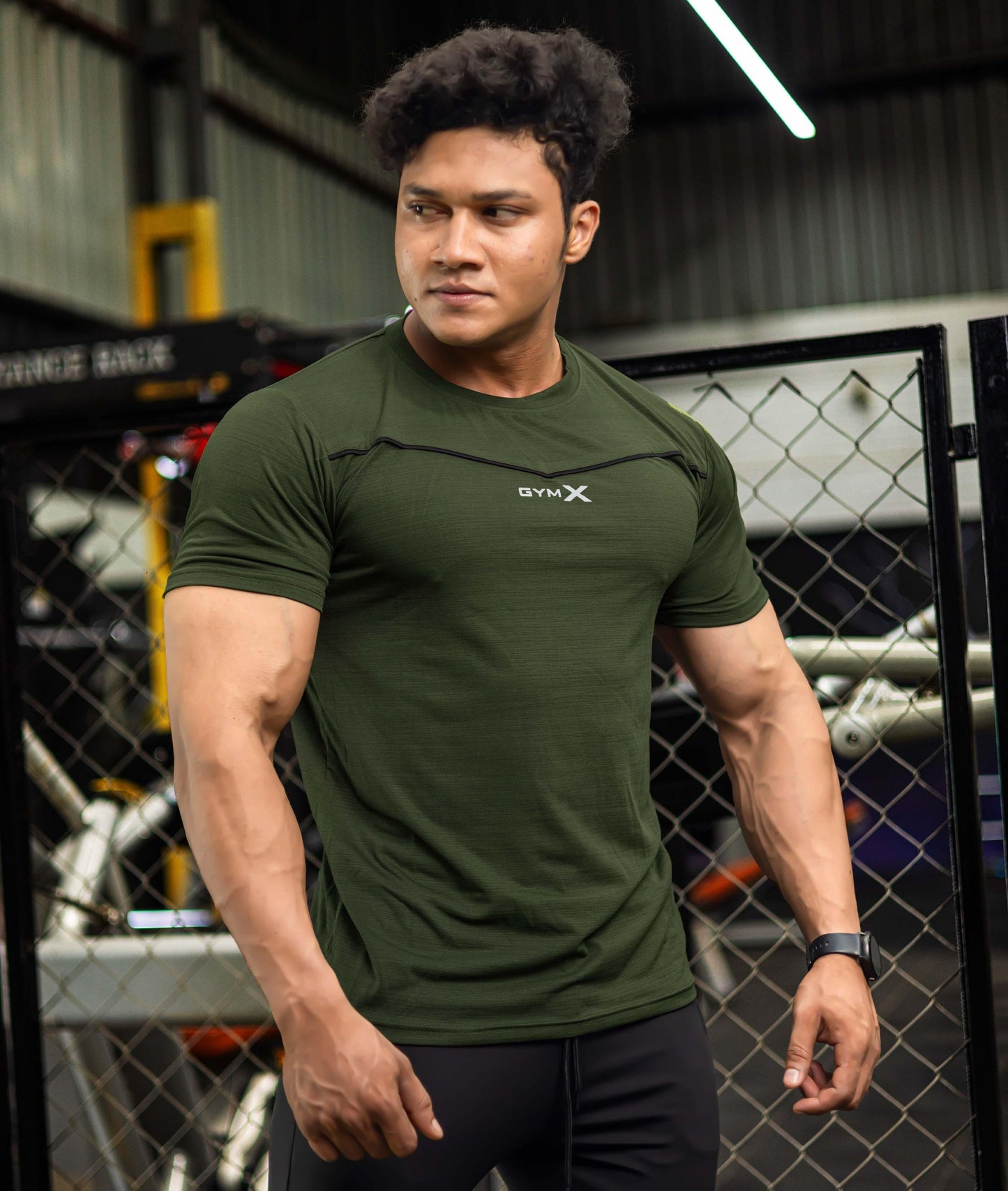 Blade Half Sleeve GymX Tee: Army Green