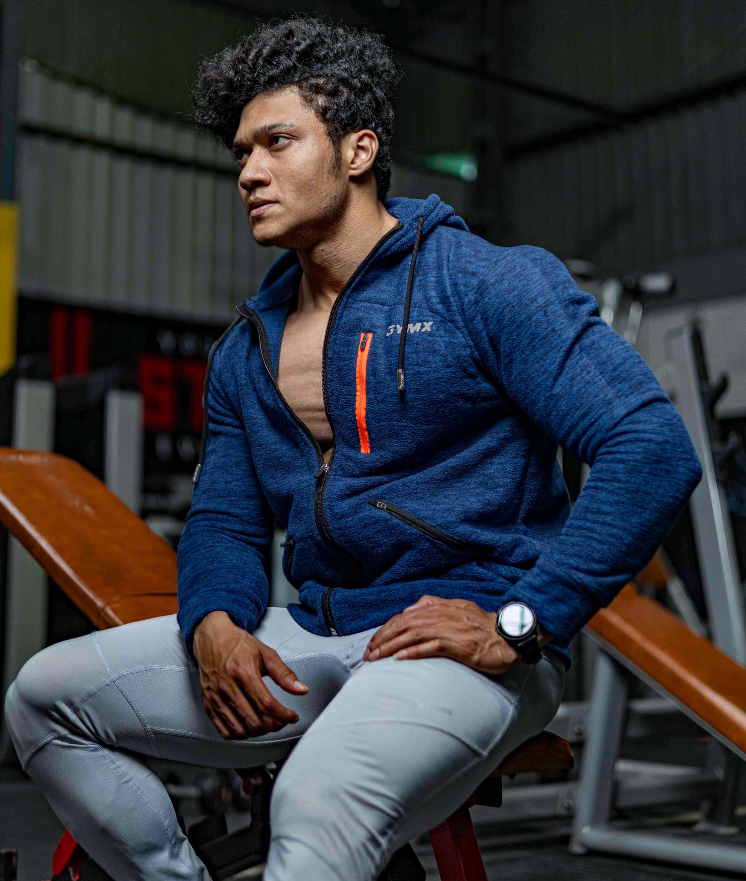 Sherpa Fleece Fluffy GymX Hoodie- Electric Blue - GymX