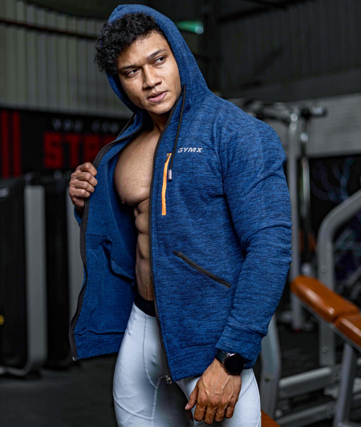 Sherpa Fleece Fluffy GymX Hoodie- Electric Blue - GymX