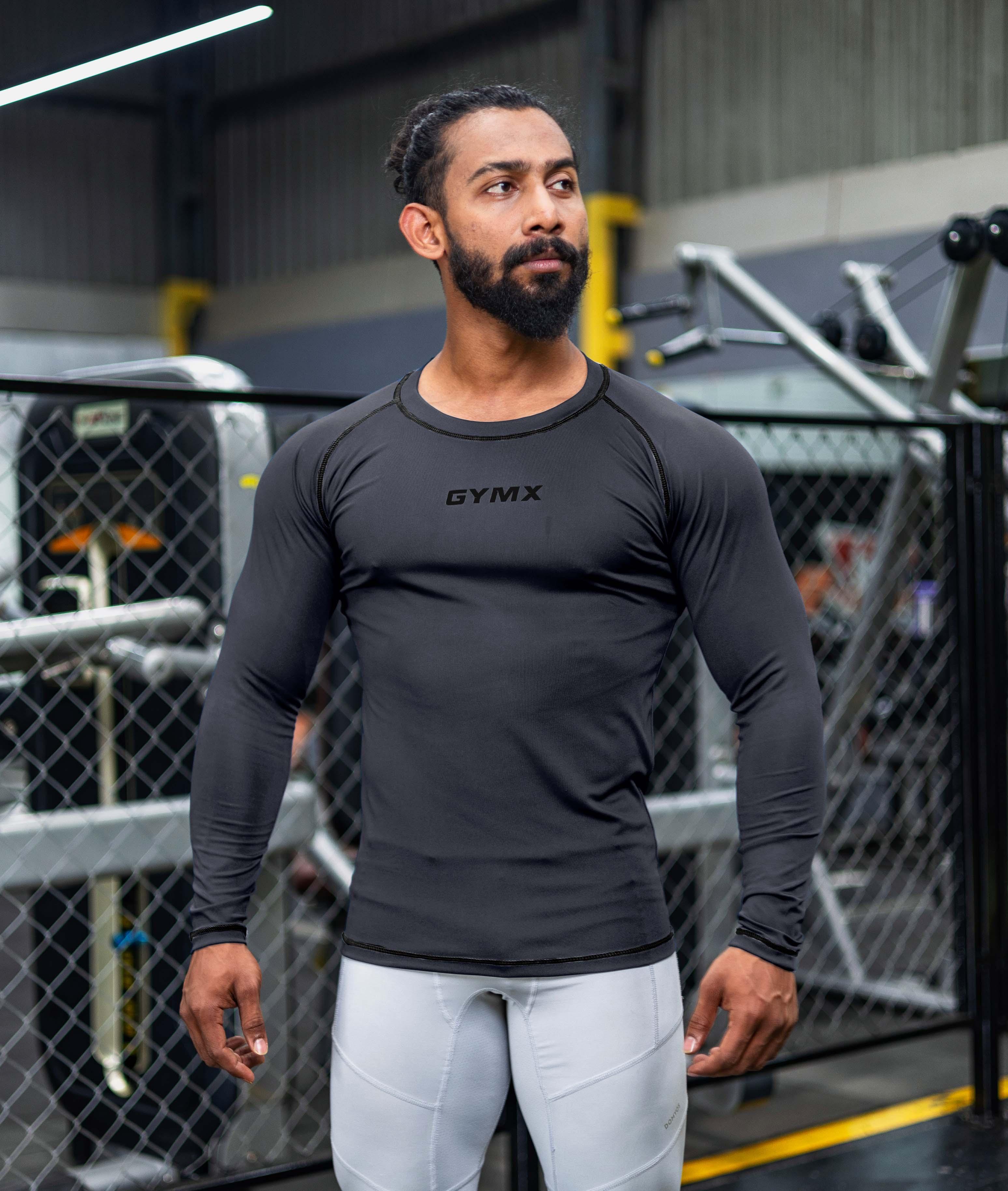 Compression GymX Tee: Carbon Grey at Rs 849.00, खेल-वस्त्र - GYMX  Merchandise LLP, Mumbai