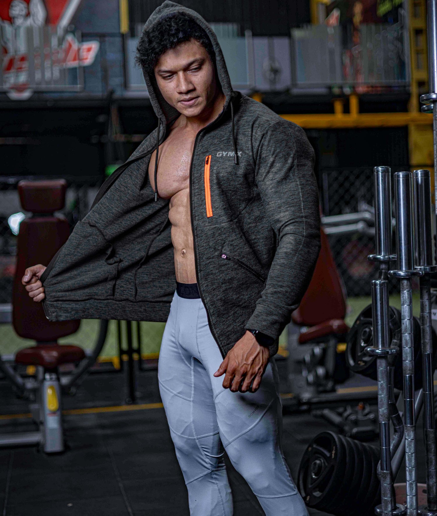 Sherpa Fleece Fluffy GymX Hoodie- Charcoal Grey - GymX