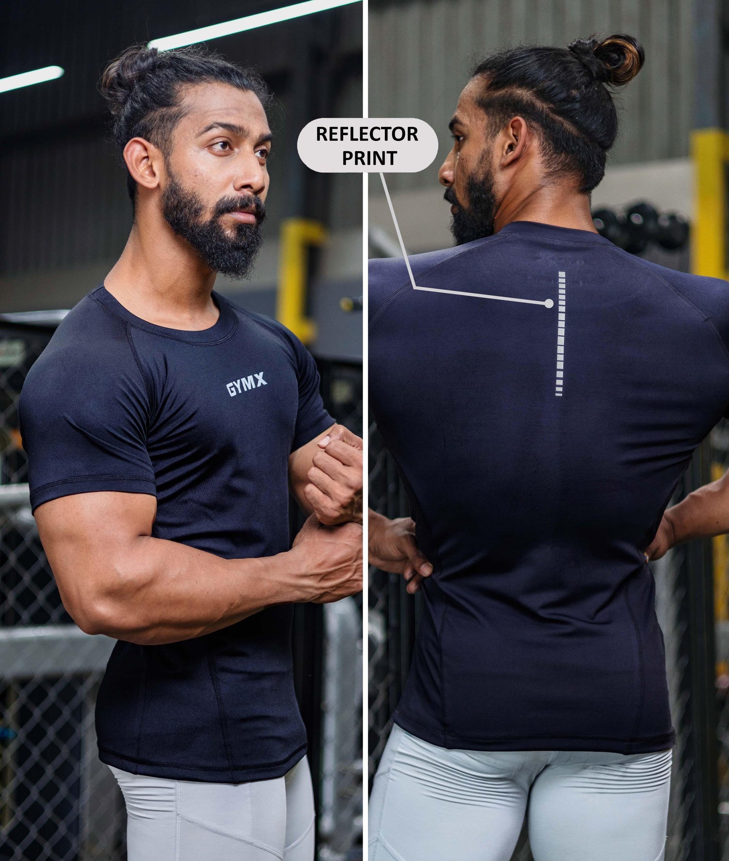 Compression GymX Full Sleeve Tee: Navy Blue