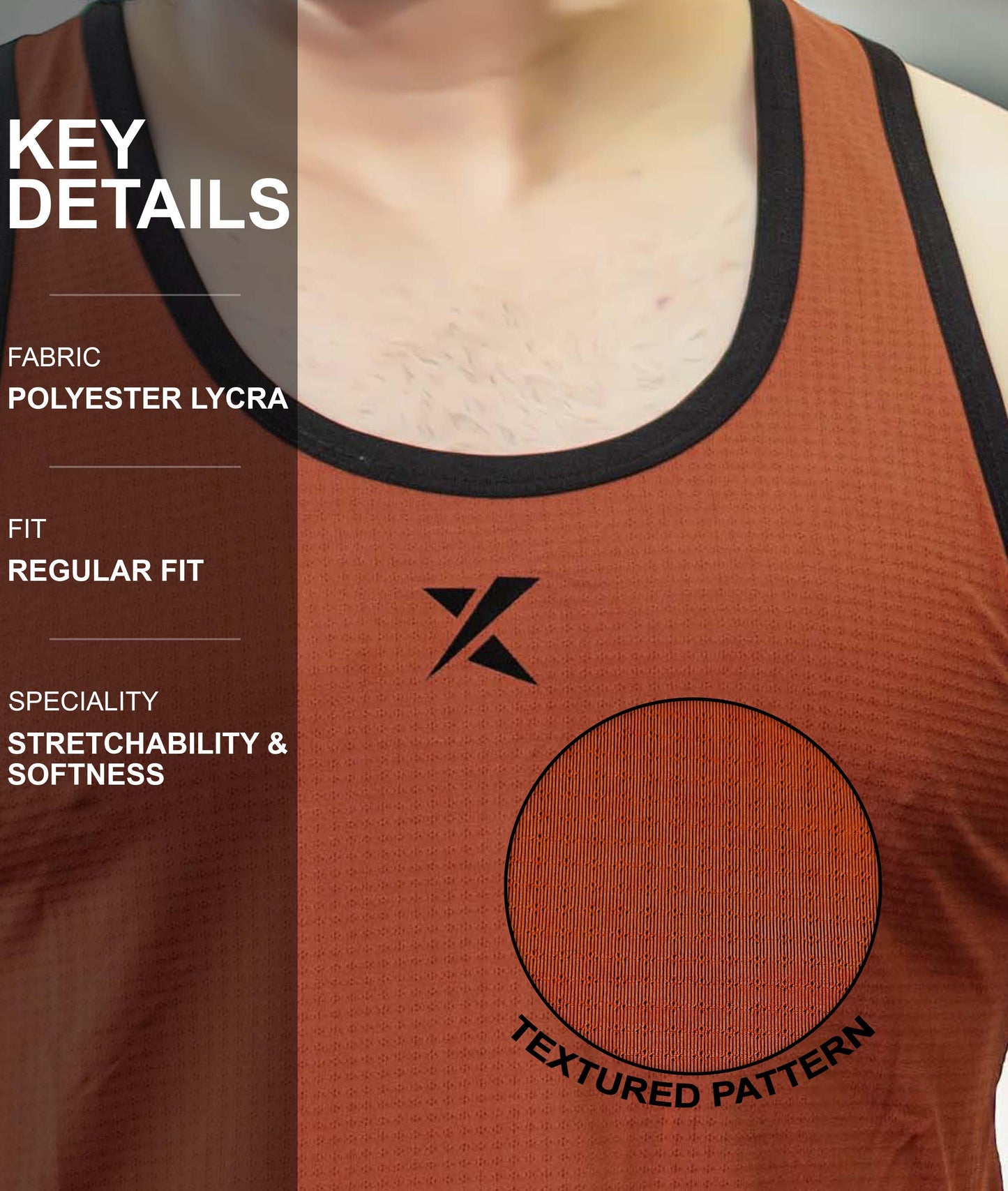 Impulse GymX Tank: Rust Red