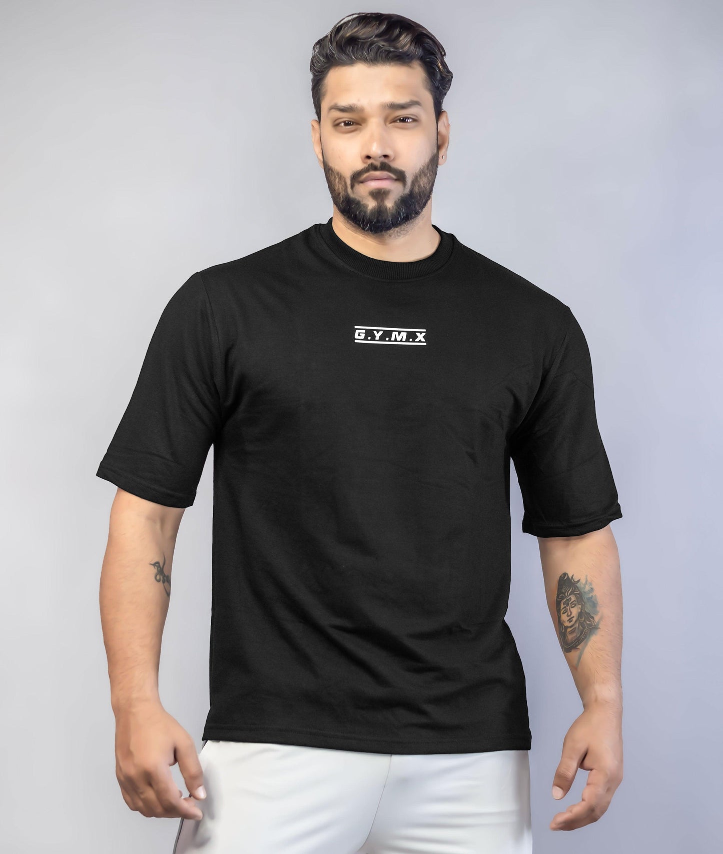 Emboss Oversize GymX Tee: Black