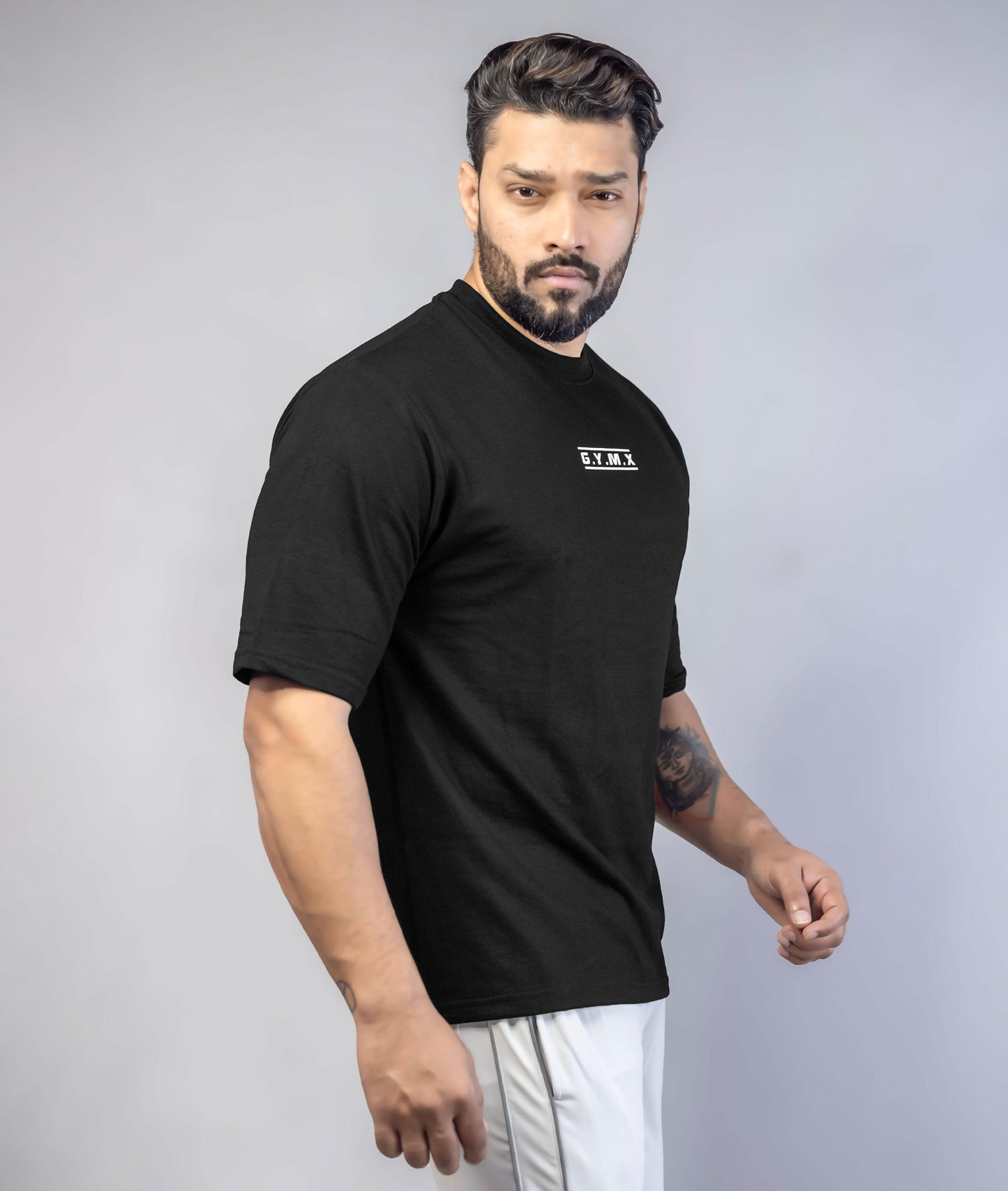 Emboss Oversize GymX Tee: Black