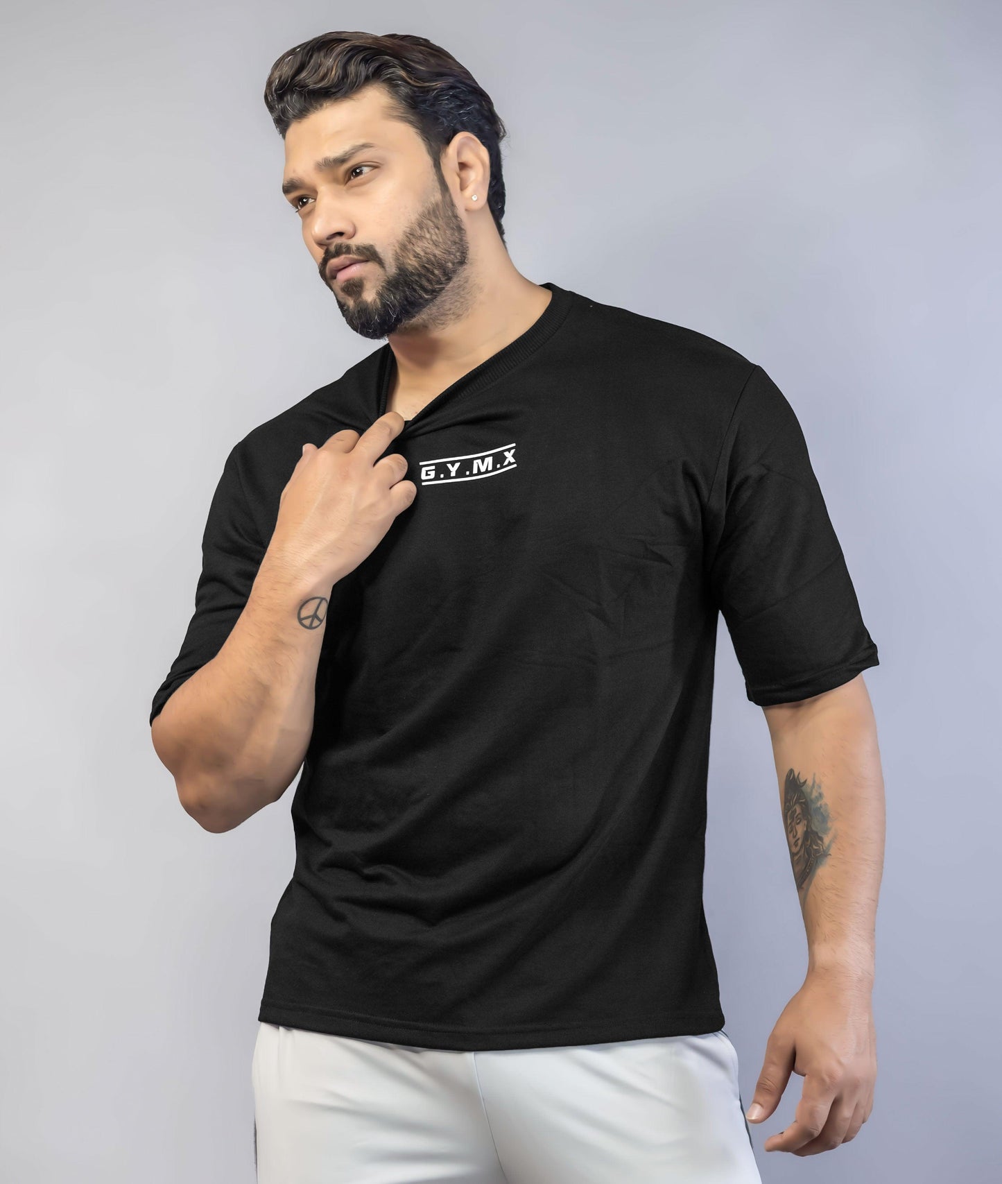 Emboss Oversize GymX Tee: Black