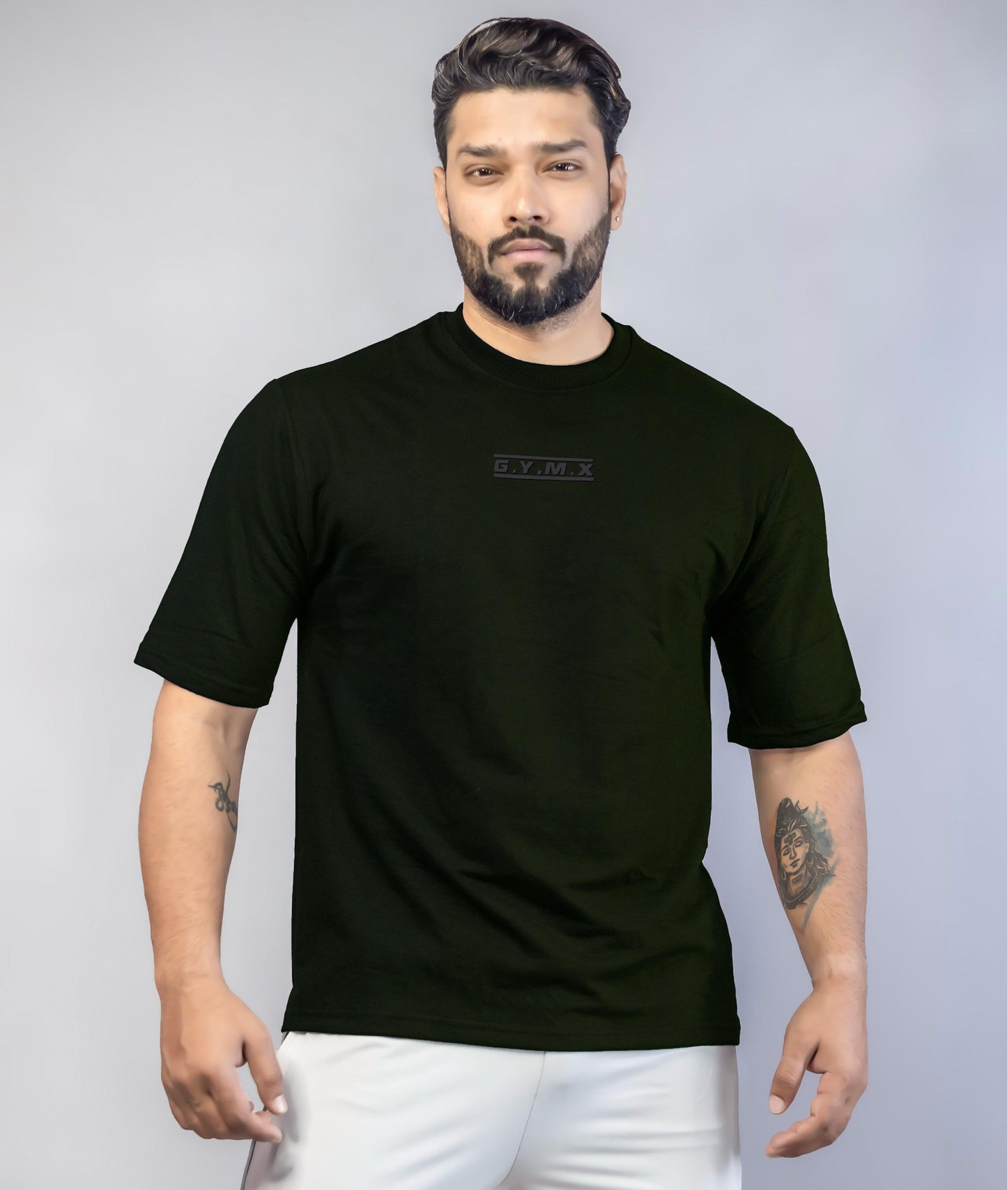 Emboss Oversize GymX Tee: Army Green