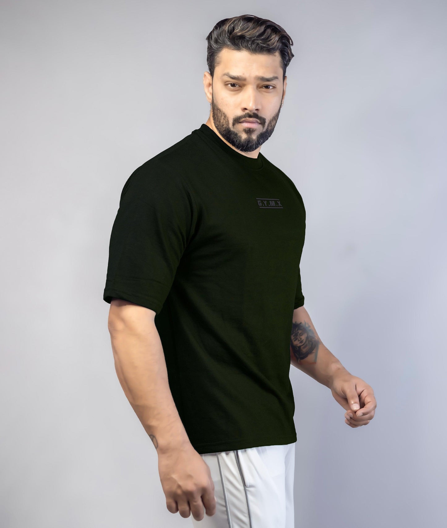 Emboss Oversize GymX Tee: Army Green