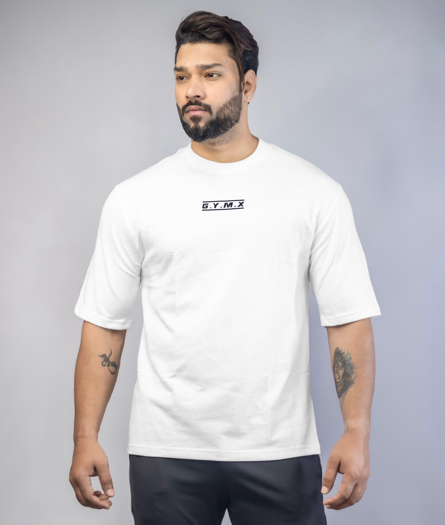 Emboss Oversize GymX Tee: White