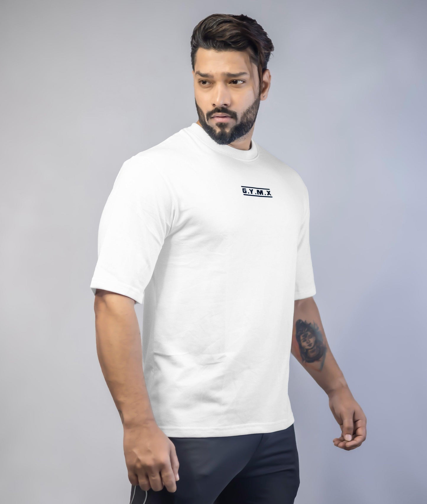 Emboss Oversize GymX Tee: White