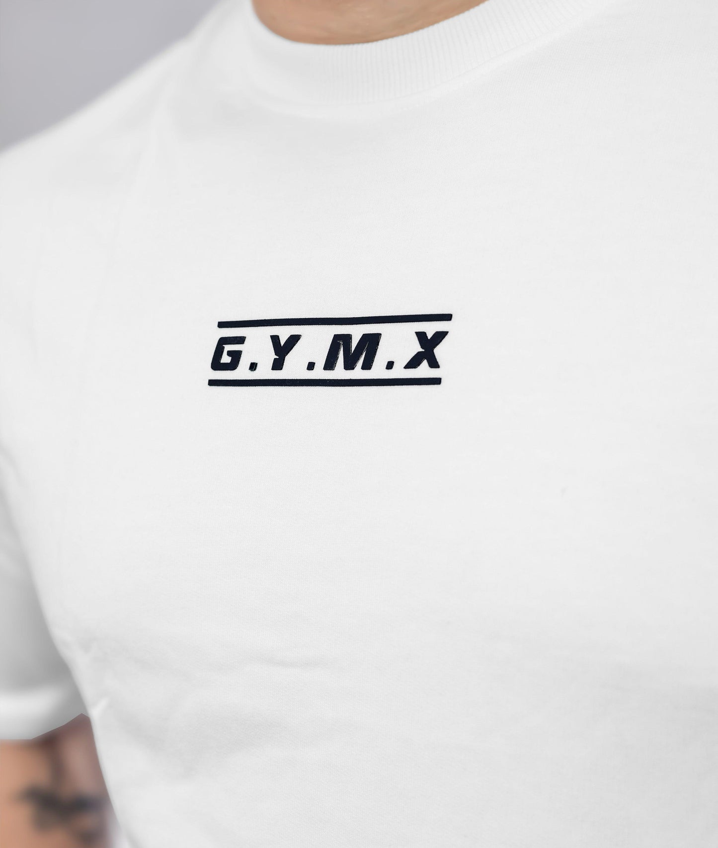 Emboss Oversize GymX Tee: White