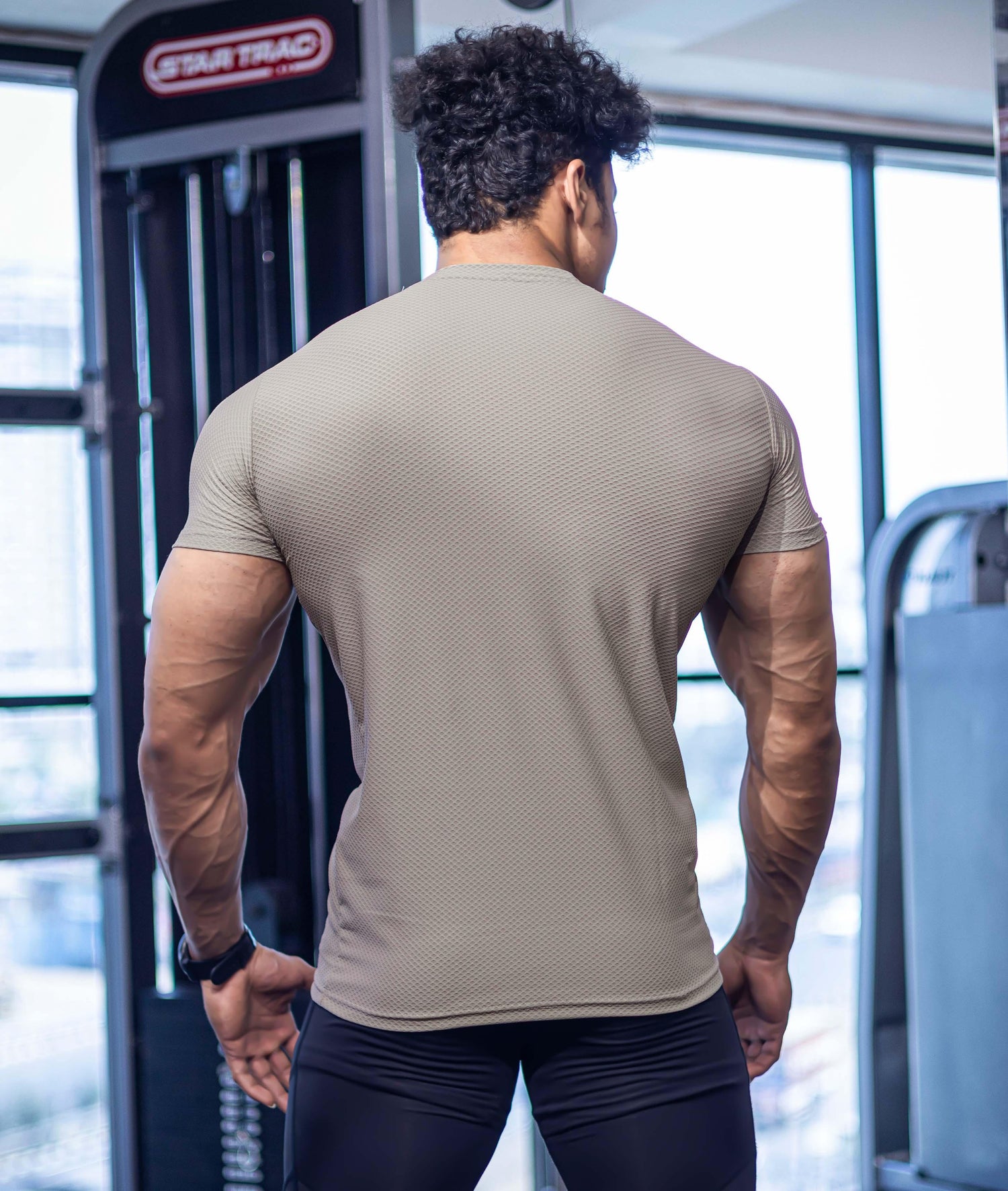 Diamond Cut GymX Tee: Beige - GymX