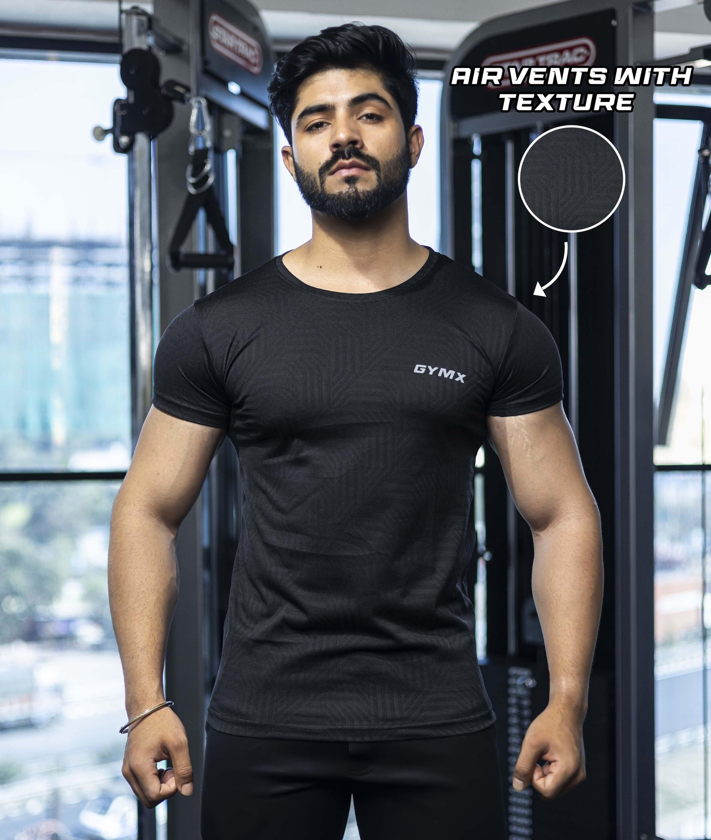 Training GymX Tee: Textured Black - GymX