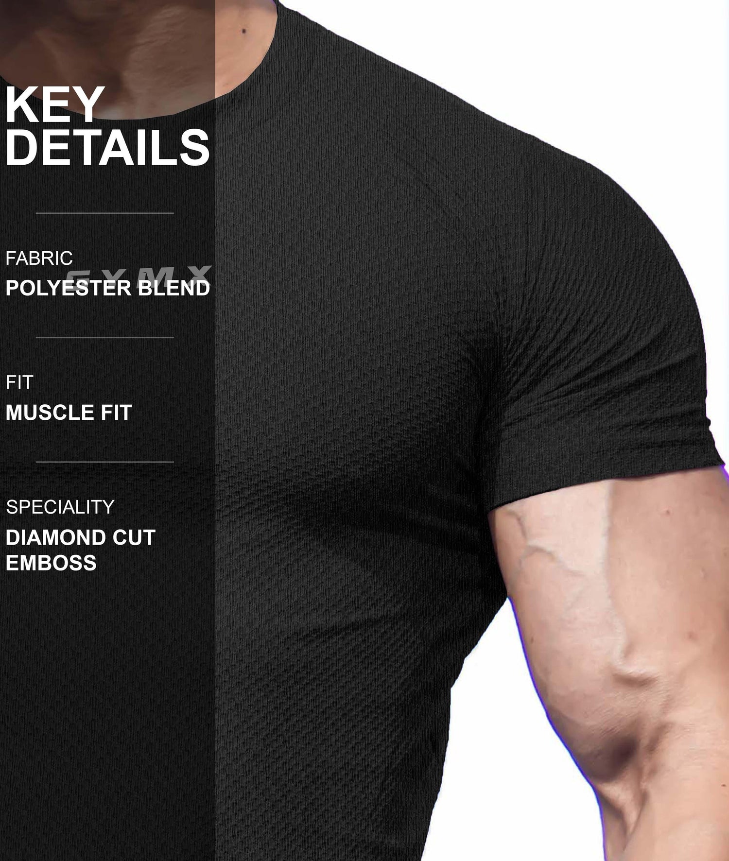 Diamond Cut GymX Tee: Black - GymX