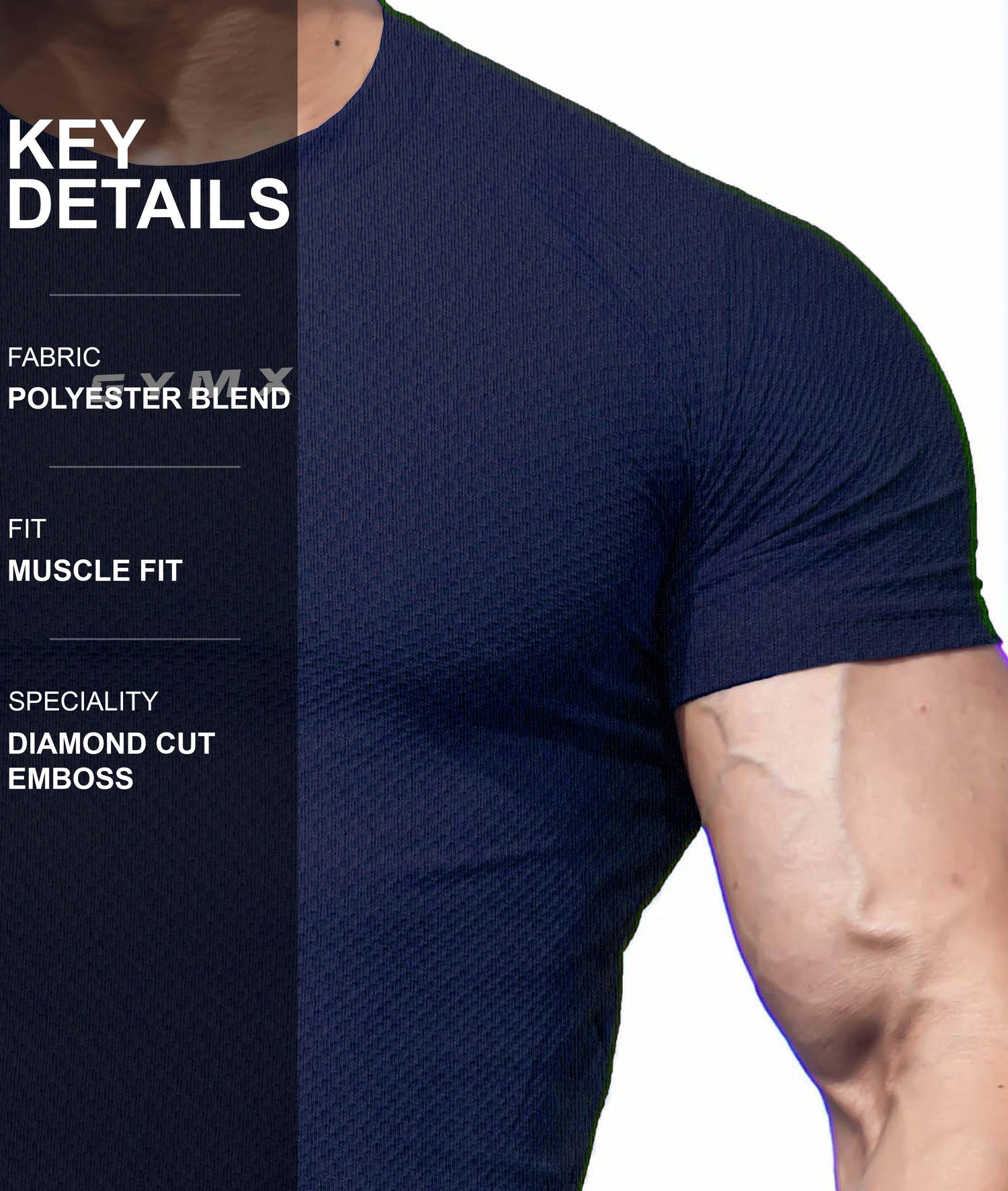 Diamond Cut GymX Tee: Night Blue - GymX