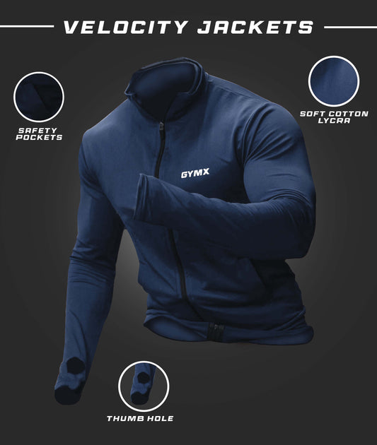 Velocity GymX Thumbhole Jackets: Sky Blue